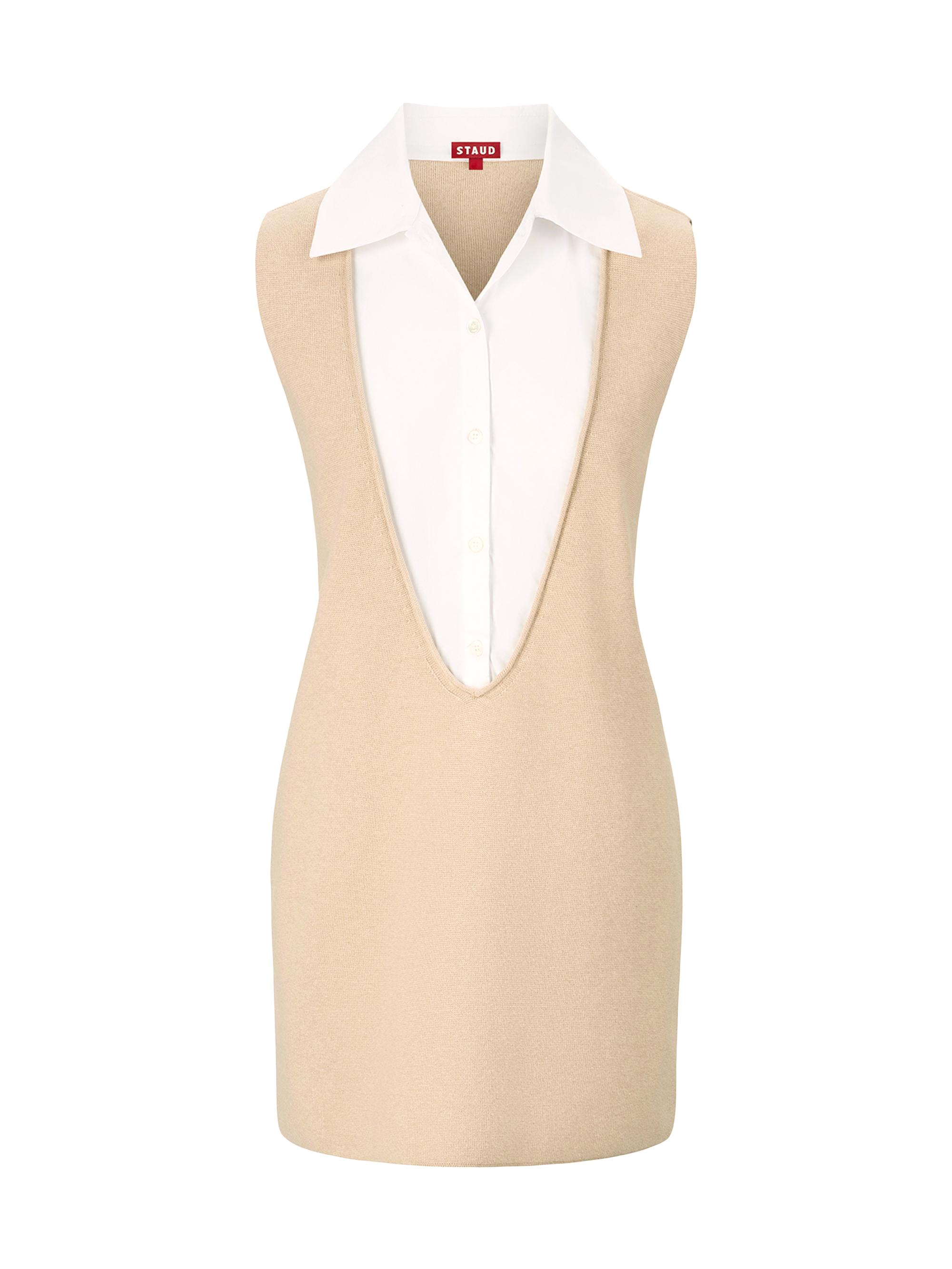 Staud Leslie Cashmere-Cotton Shirt Minidress Saks Fifth Avenue