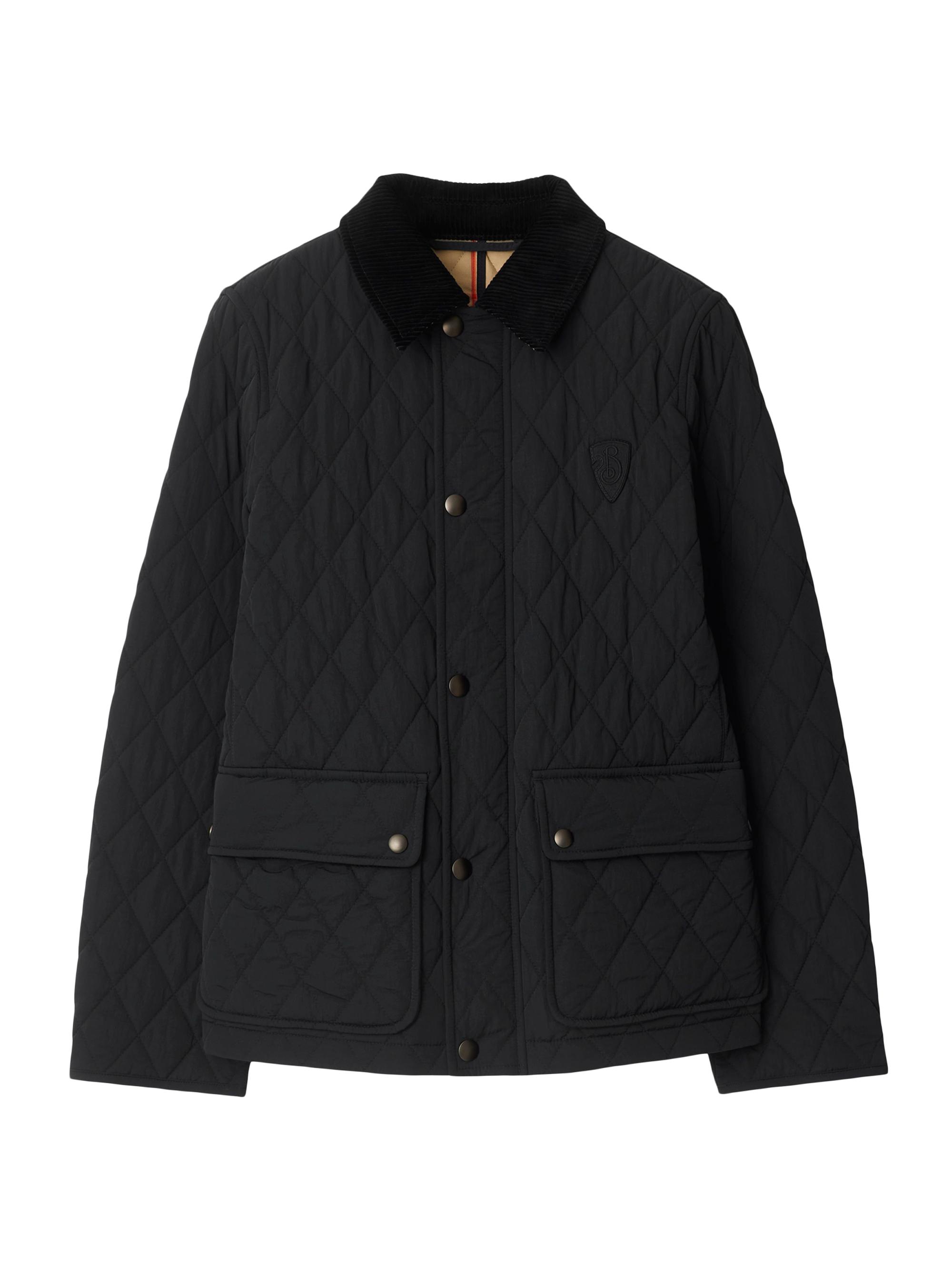 Burberry Women's Quilted Collared Coat - Black Sand