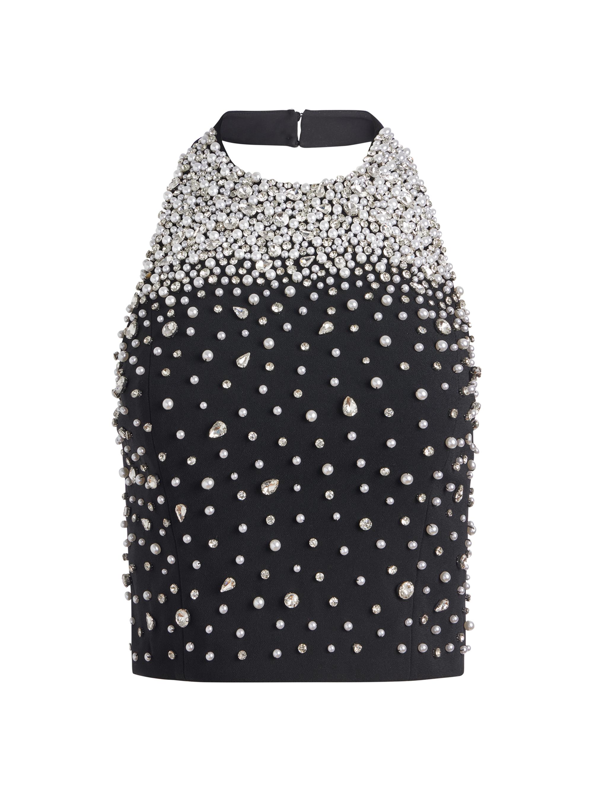 Alice + Olivia Kiesha Crystal-Embellished Halterneck Top | Saks