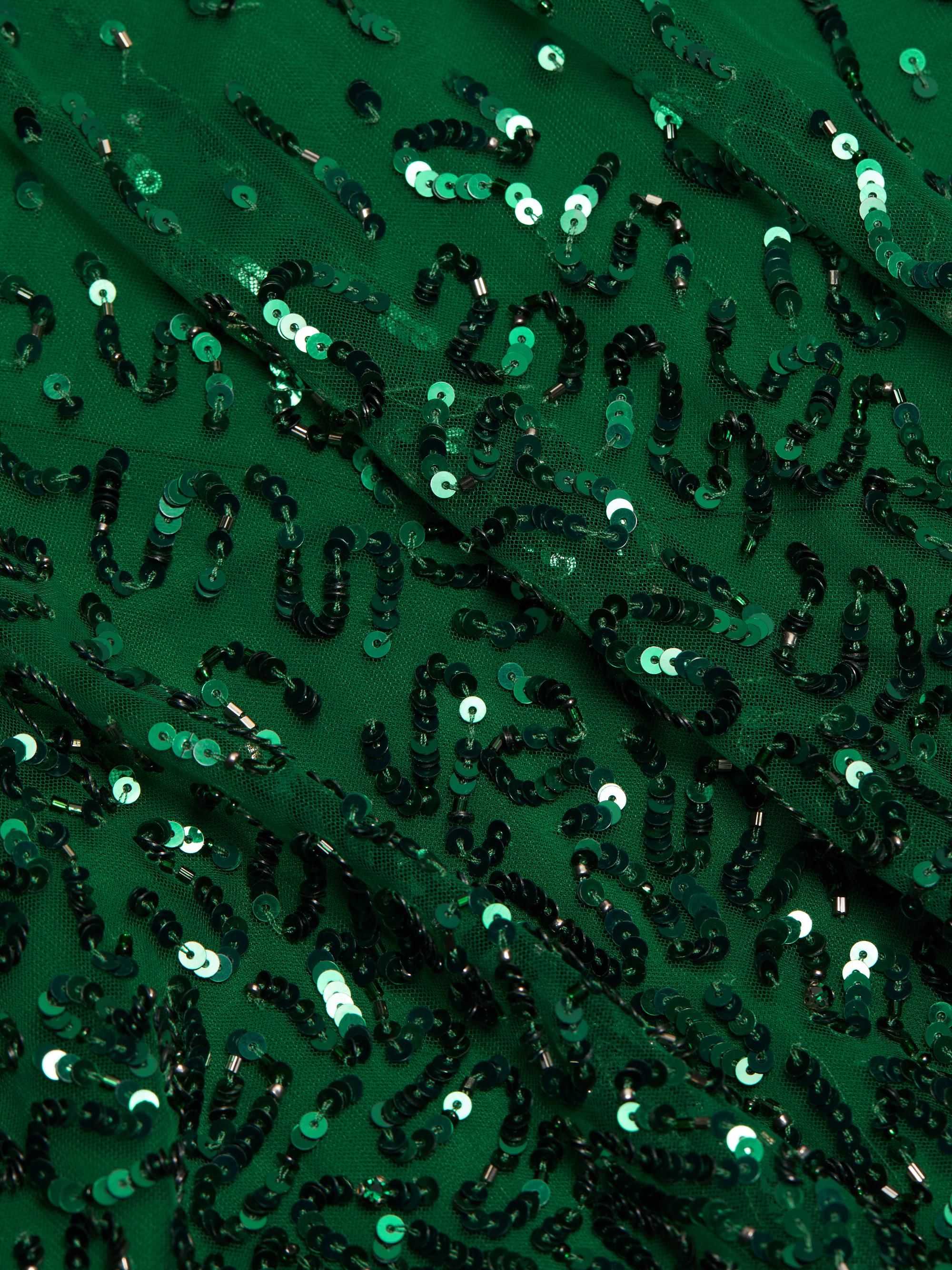 Alice + Olivia Zenon Embellished Tie-Neck Cape Minidress