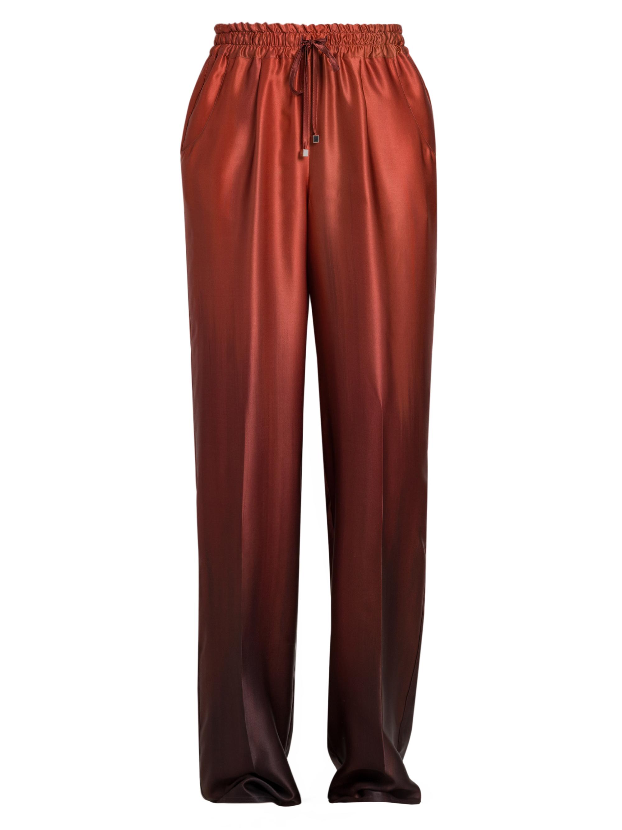 Kiton Women's Ombré Silk Drawstring Pants - Cherry Bordeuax