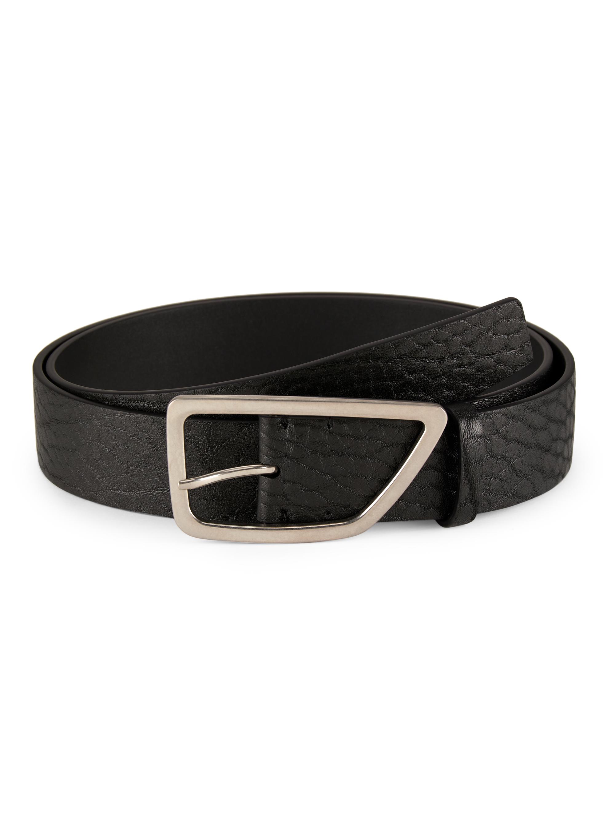 Burberry Men's Leather Shield Belt - Slate