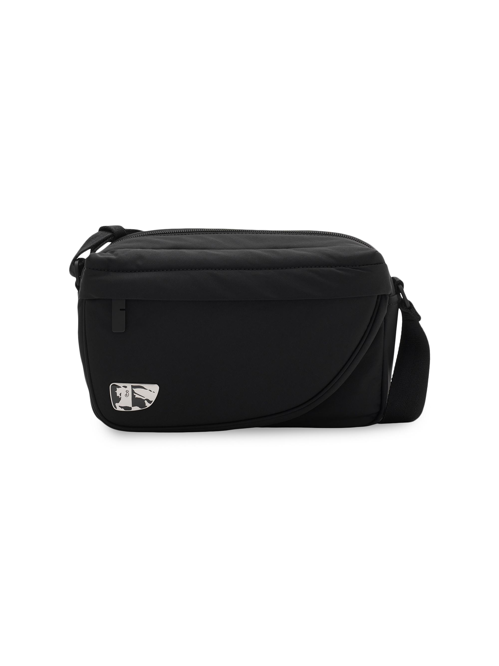 Burberry Men's Nylon Twill Equestrian Crossbody Bag - Black