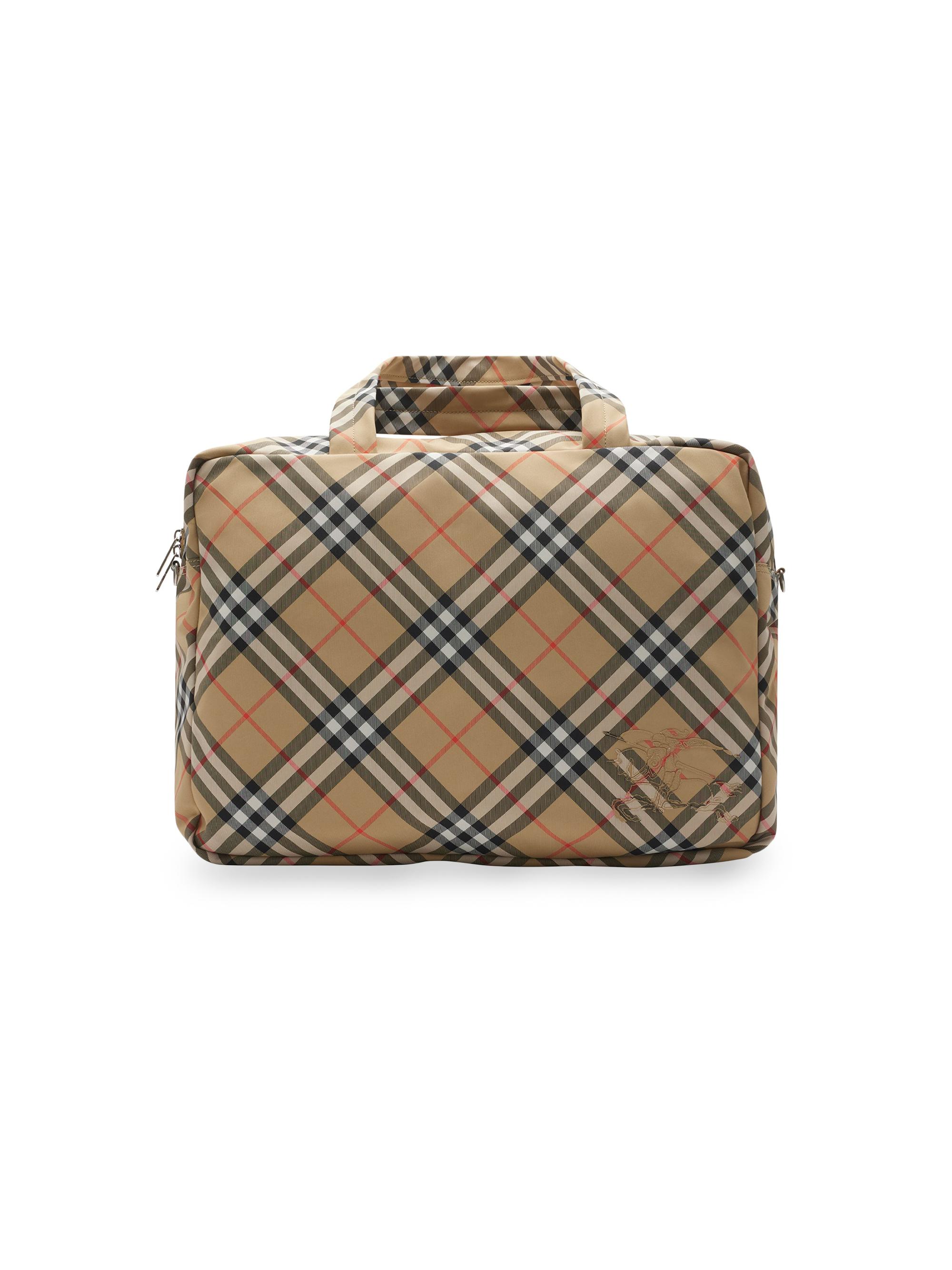Burberry Men's Appliquéd Check Duffel Bag - Sand