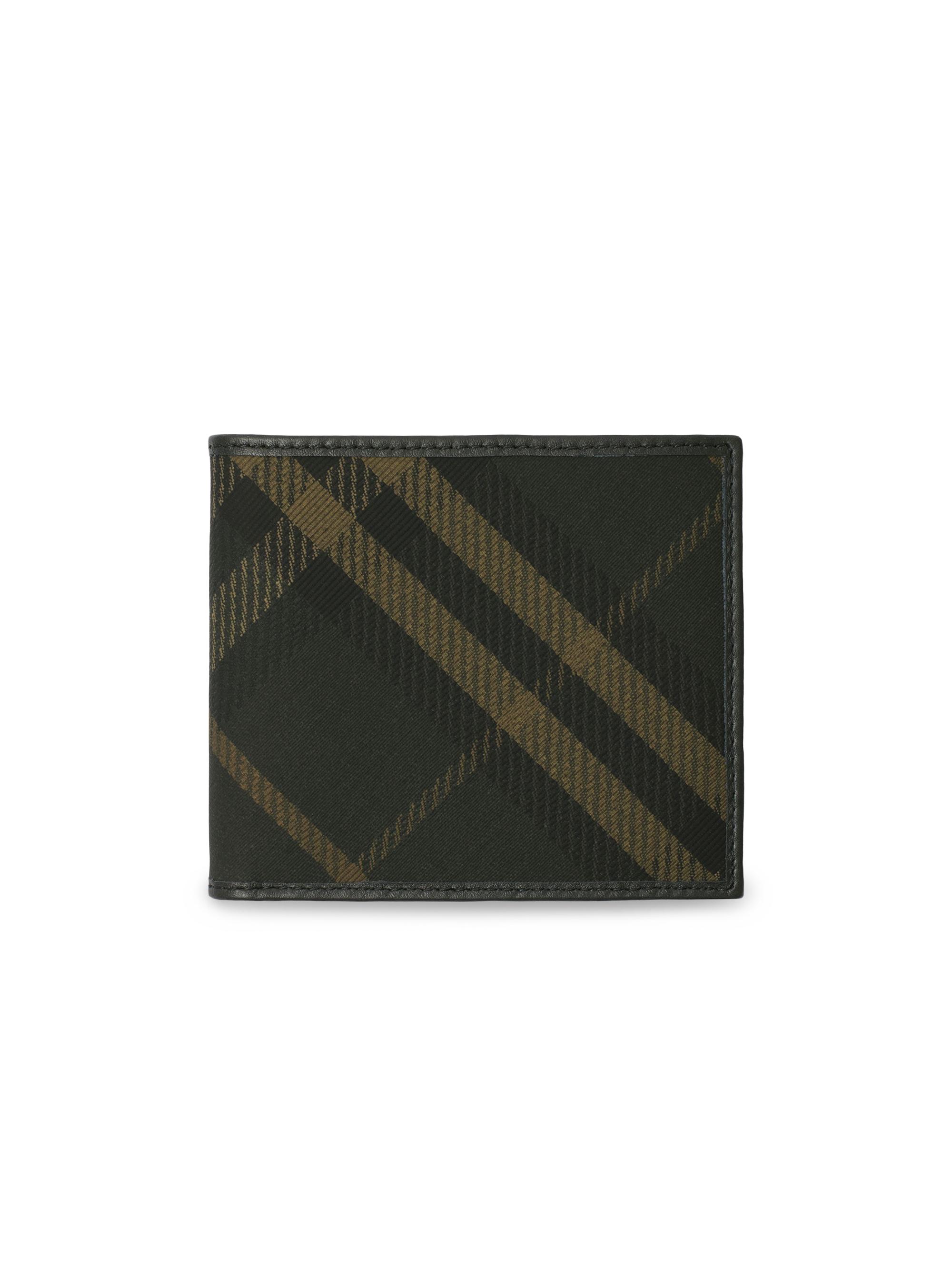 Burberry Men's Check Cotton Blend Bifold Wallet - Shadow