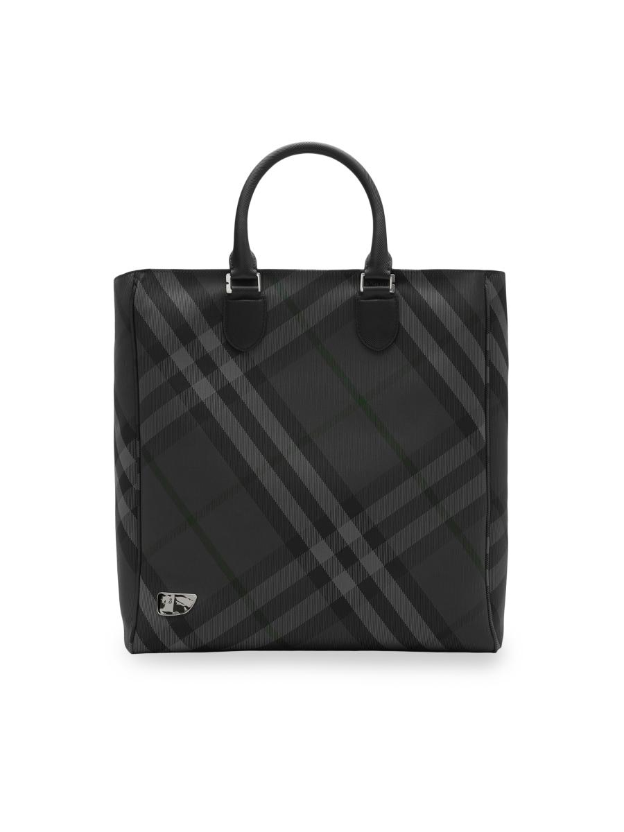 トートバッグ BURBERRY BLACK LEATHER SHOPPING BAG Burberry Black Label Tote Bag Reversible Grained Leather A4