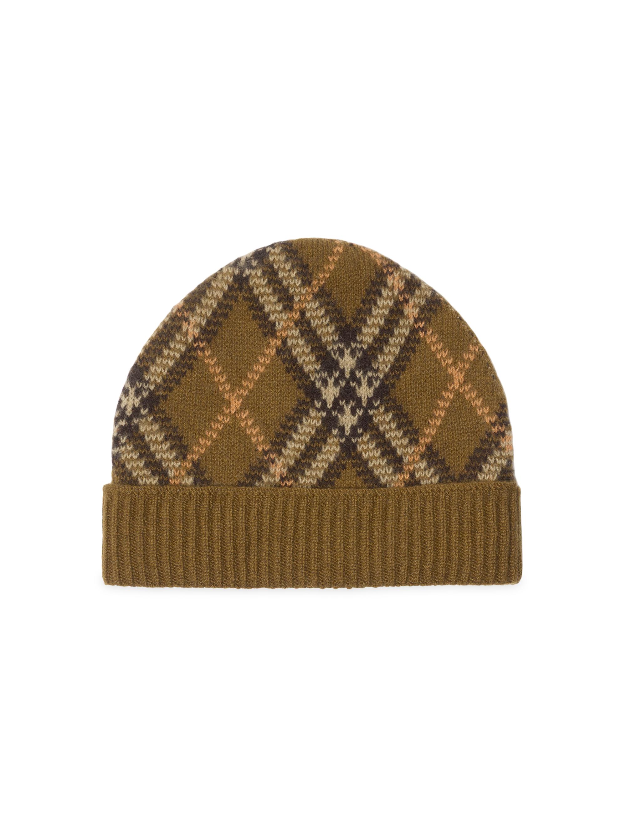 Burberry Men's Check Cashmere Beanie - Snug