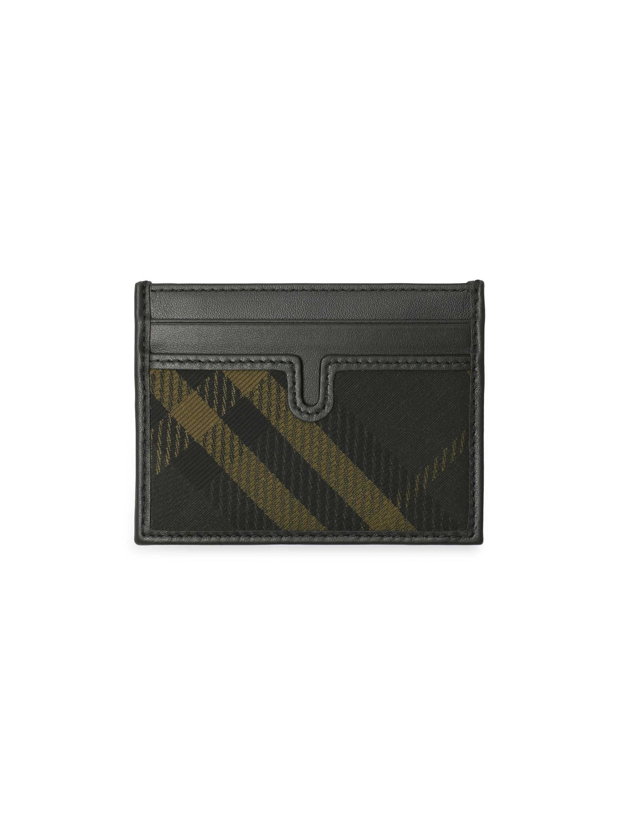 Burberry Men's Check & Leather Card Case - Shadow
