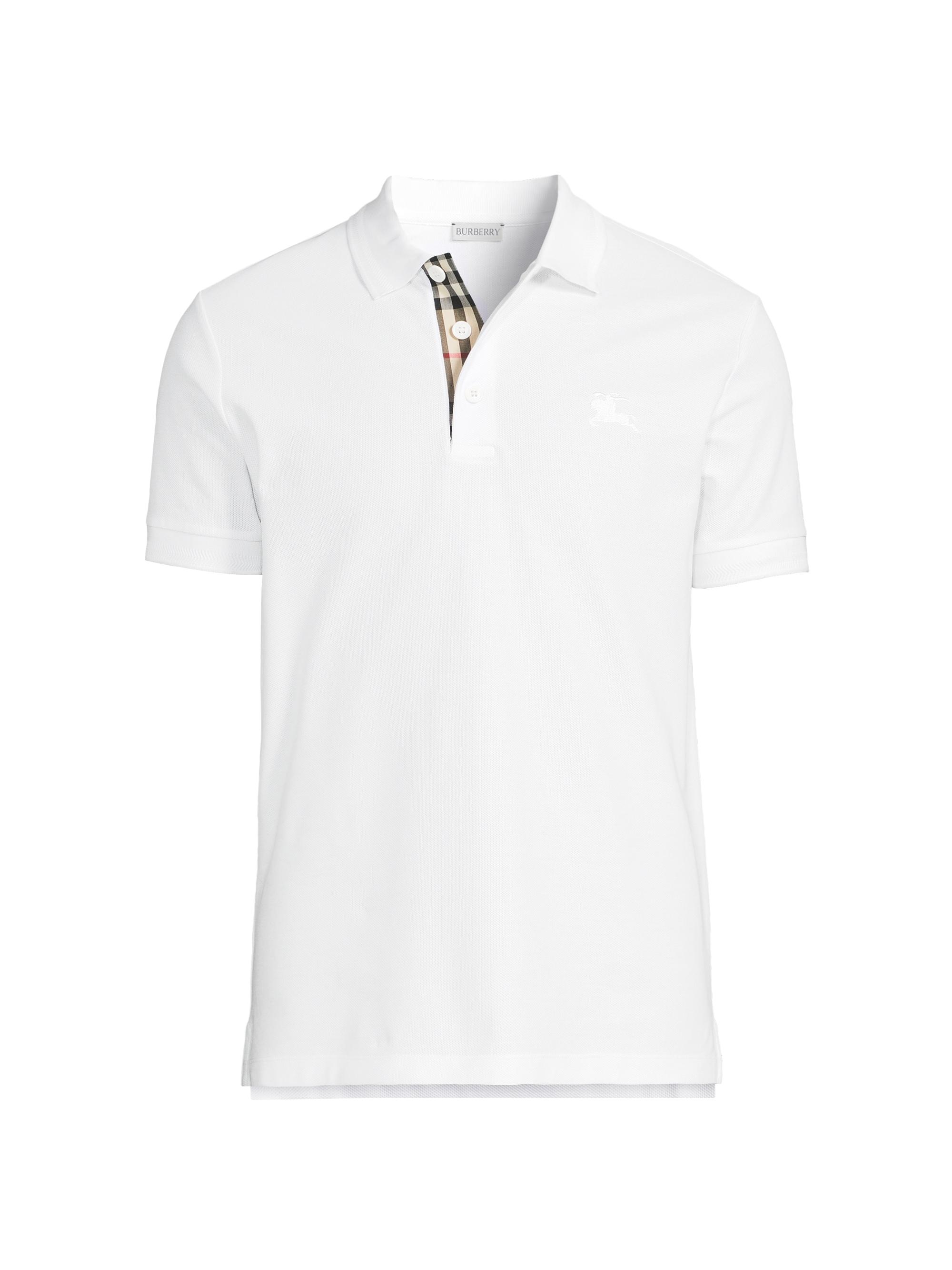 Burberry Men's Eddie EKD Cotton Polo Shirt - White