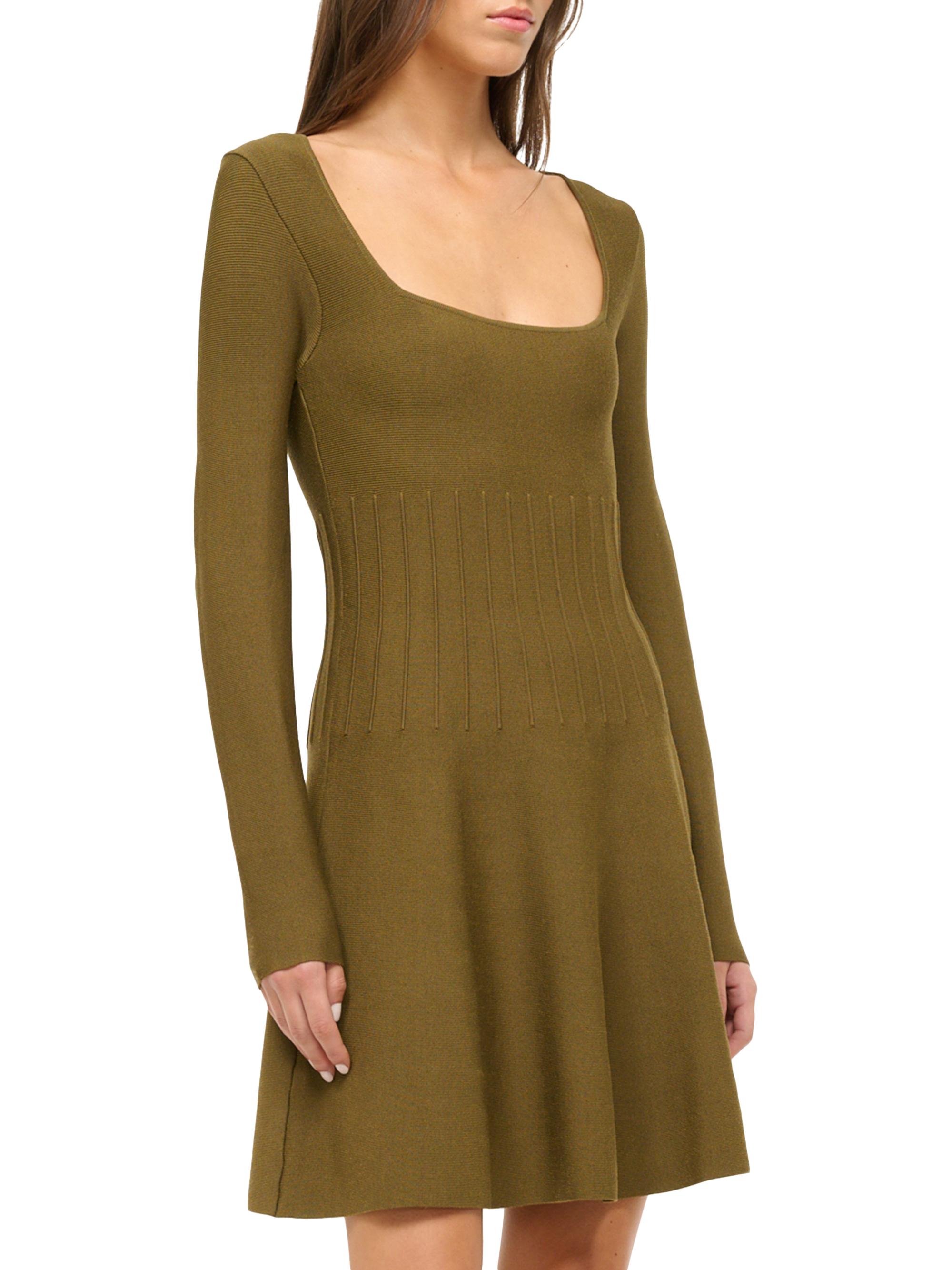 Staud Deora Knit Fit & Flare Long-Sleeve Minidress | Saks Fifth Avenue