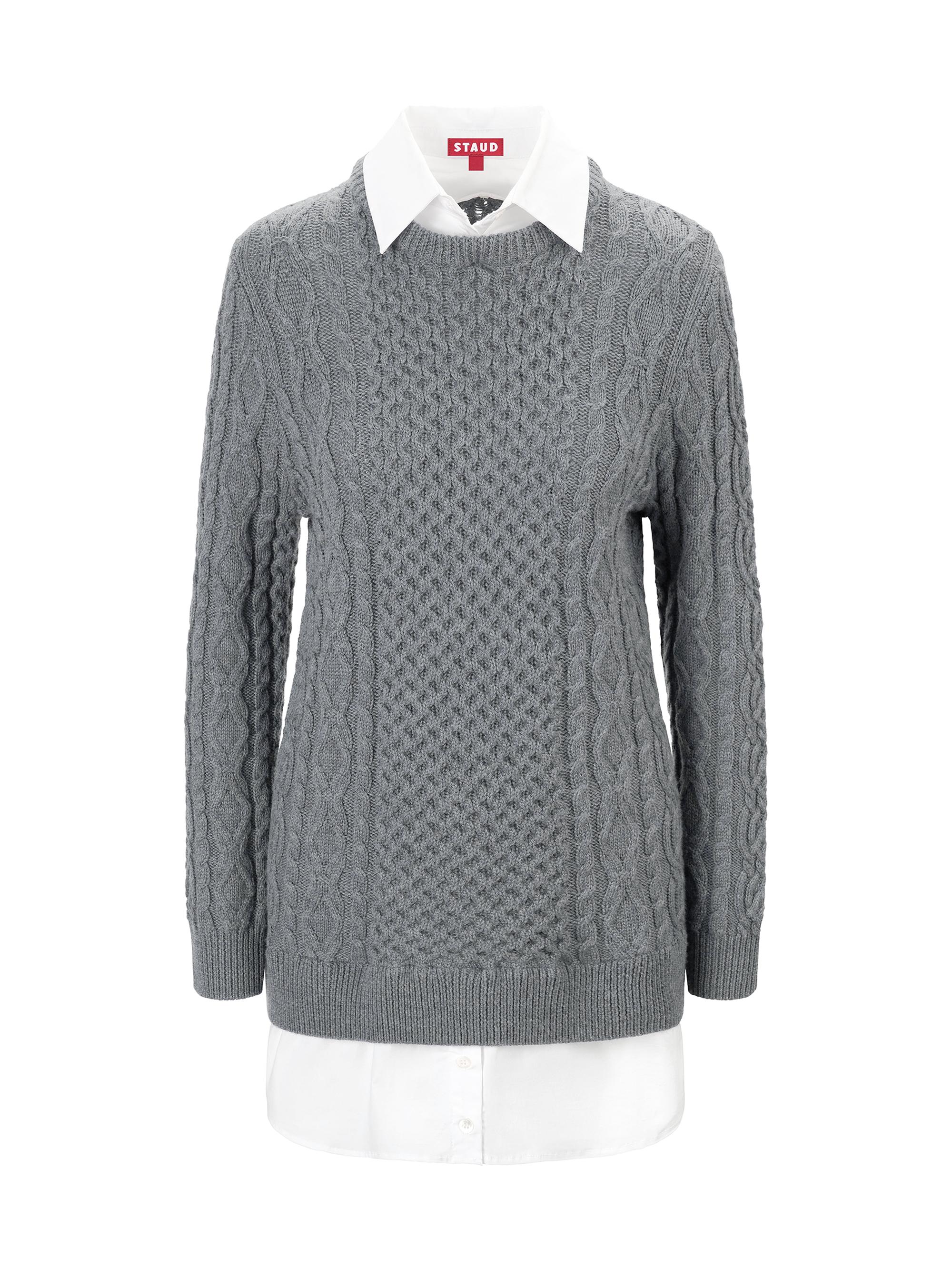 Staud Women's Aldrin Wool-Blend Minidress - Charcoal White