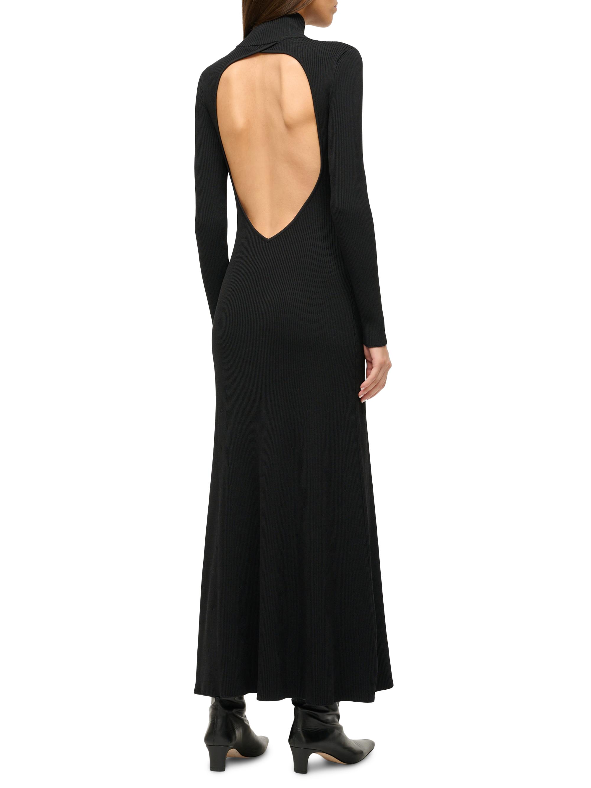 Staud Obsidian Rib-Knit Fit & Flare Maxi Dress | Saks Fifth Avenue