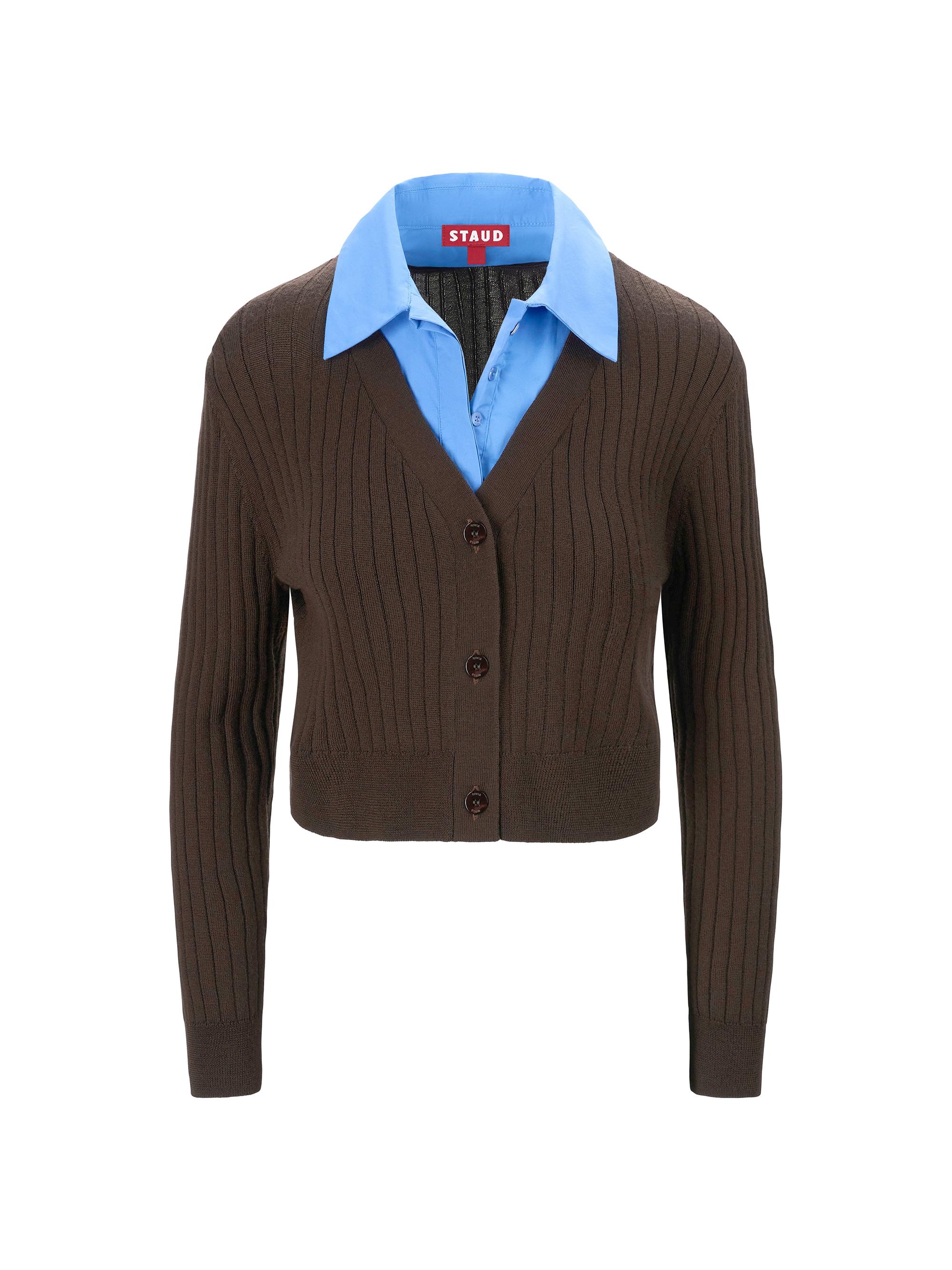 Staud Women's Wallis Collared Sweater - Earth Cornflower