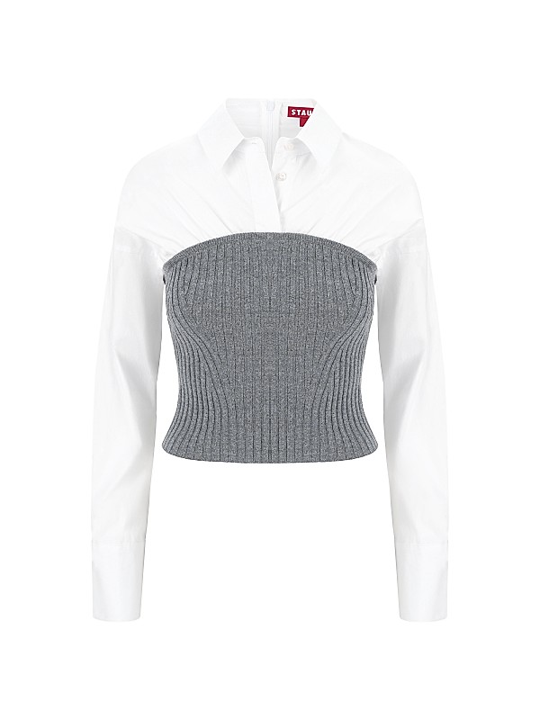 Shop Staud O'keefe Collared Top | Saks Fifth Avenue Shop Staud O'keefe Collared Top | Saks Fifth Avenue