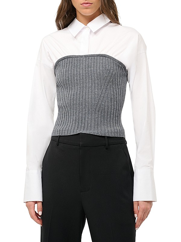 Shop Staud O'keefe Collared Top | Saks Fifth Avenue Shop Staud O'keefe Collared Top | Saks Fifth Avenue