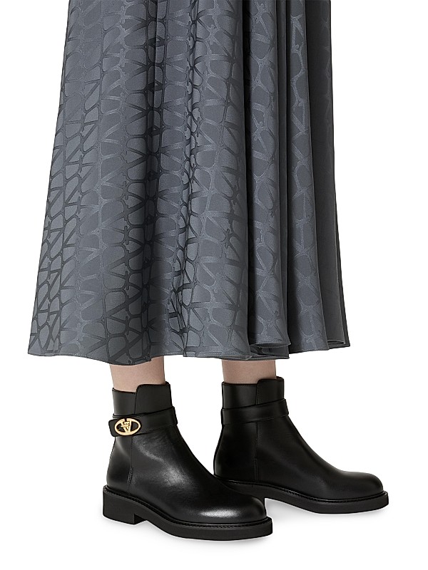 Shop Valentino Garavani VLogo Locker 40MM Calfskin Ankle Shop Valentino Garavani VLogo Locker 40MM Calfskin Ankle