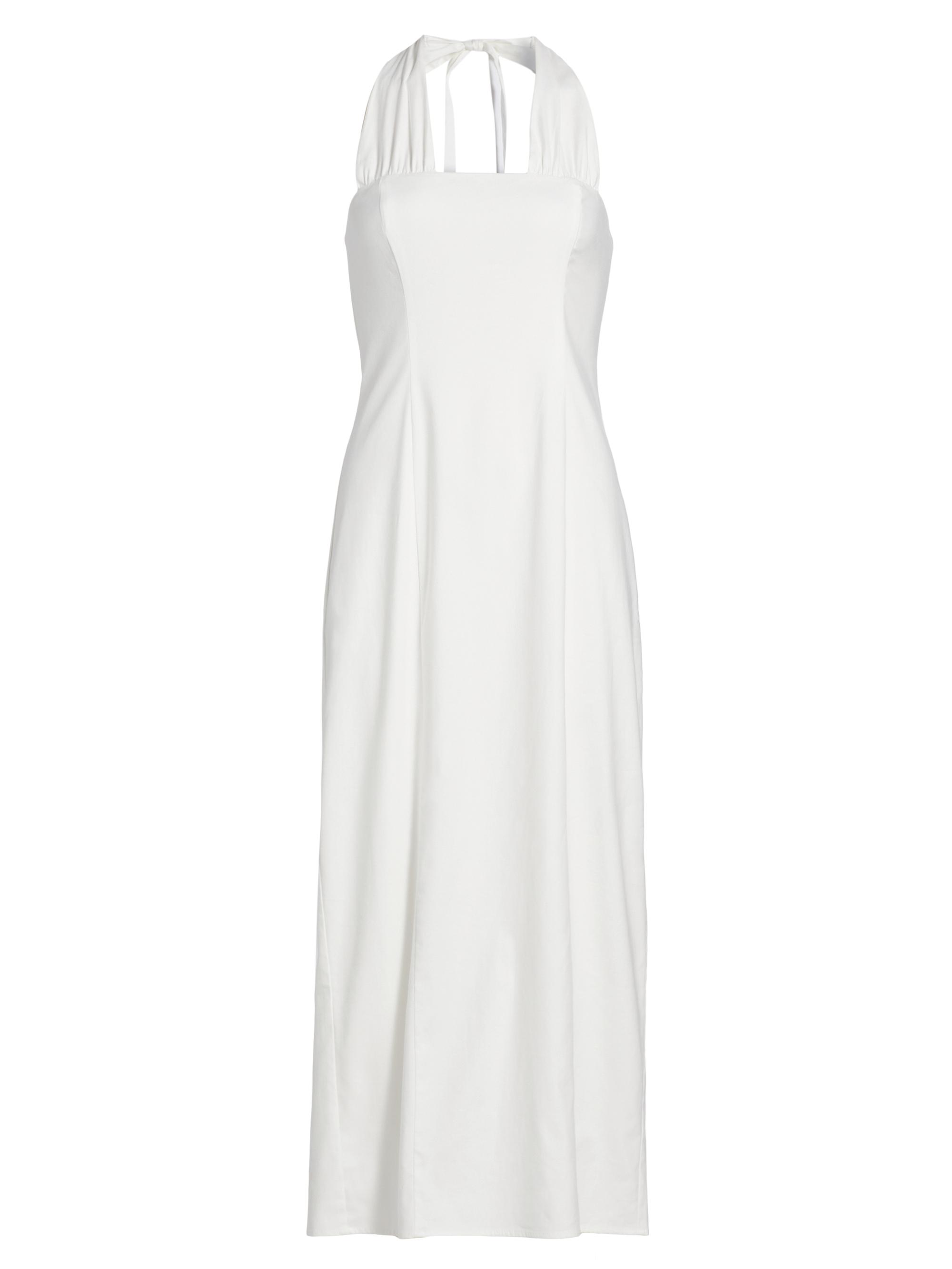 Reformation Women's Bessi Linen Halterneck Midi-Dress - White