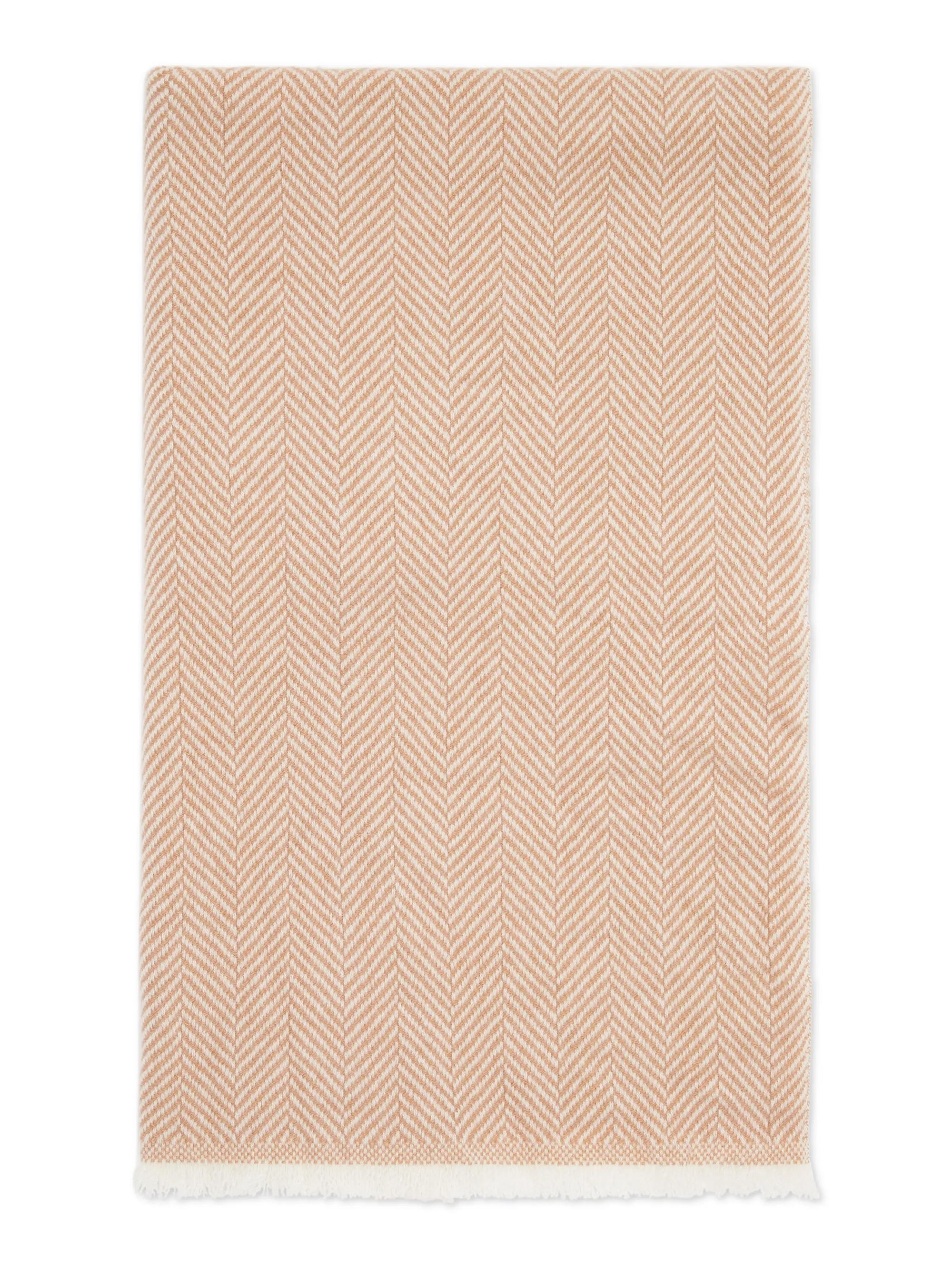 Brunello Cucinelli Men's Cashmere Chevron Scarf - Camel