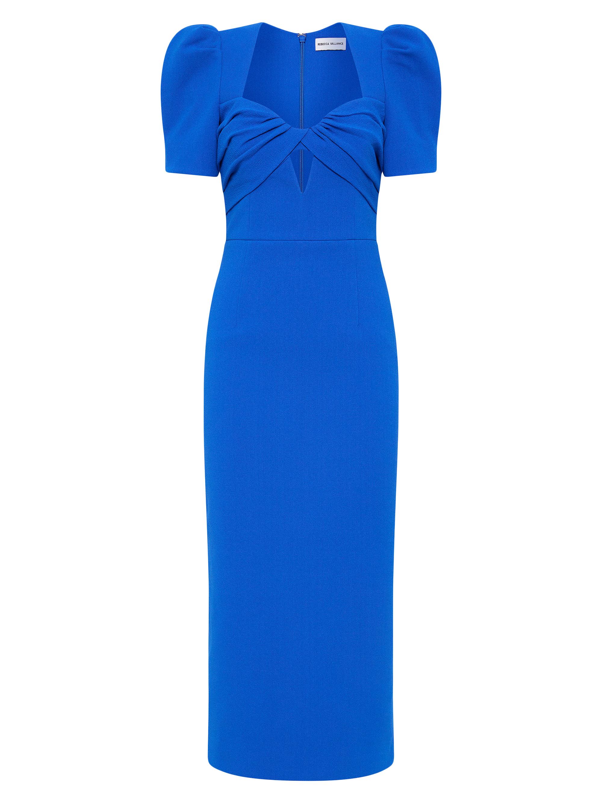 Rebecca Vallance Women's Antonella Crepe Short-Sleeve Midi-Dress - Marine Blue