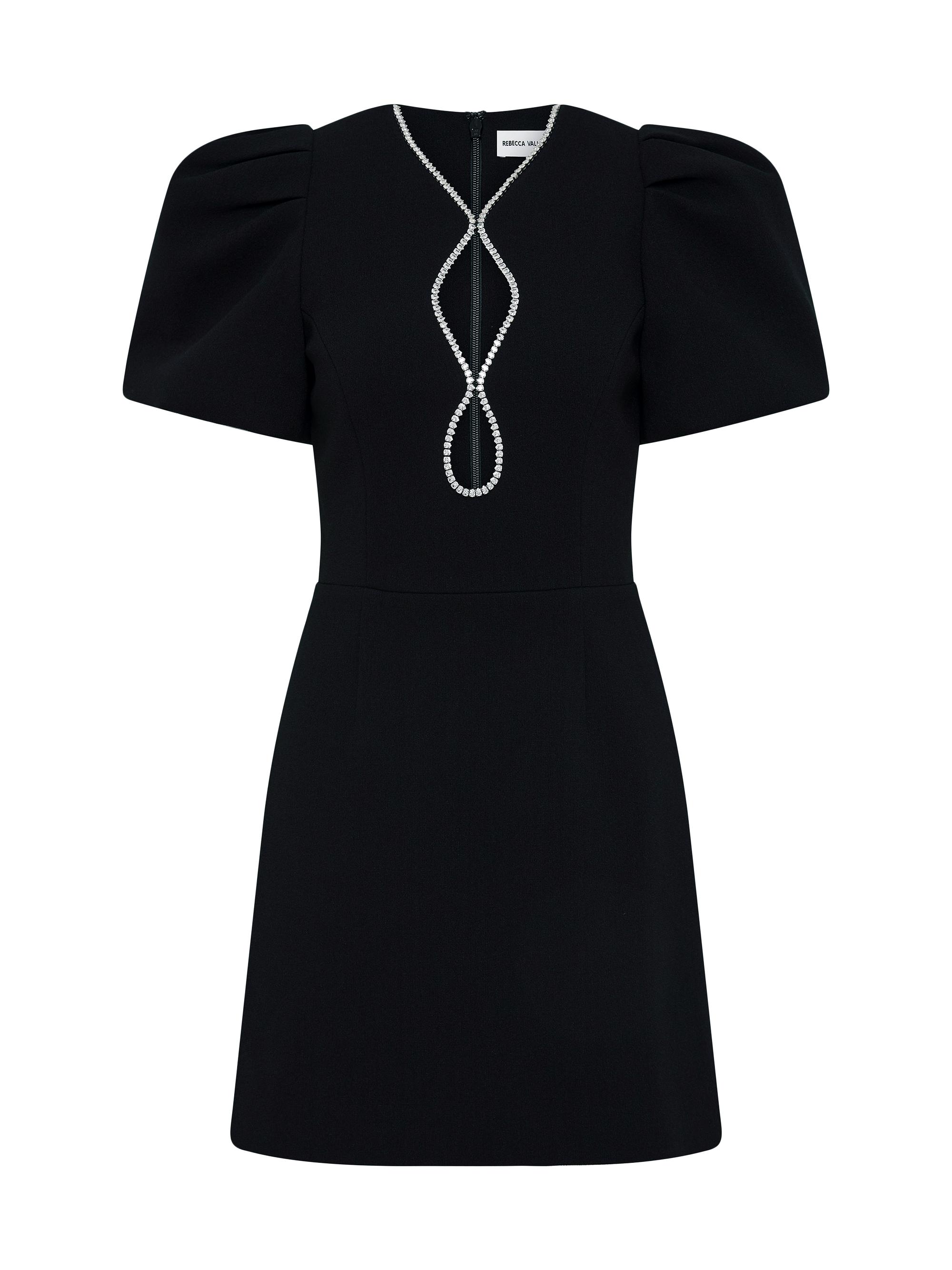 Rebecca Vallance Women's Estella Crystal-Embellished Balloon-Sleeve Minidress - Black