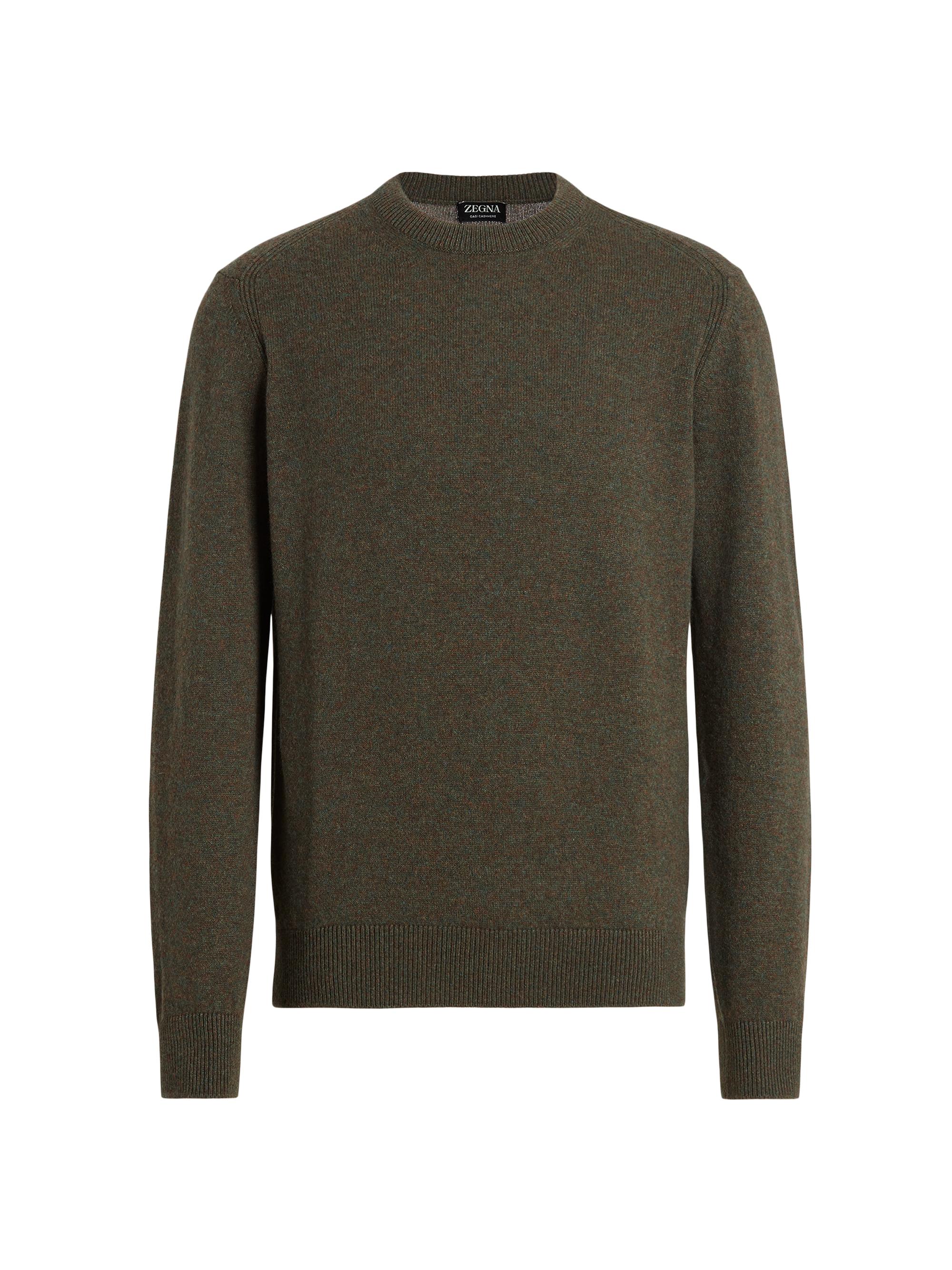 ZEGNA Men's Oasi Cashmere Crewneck Sweater - Army Green