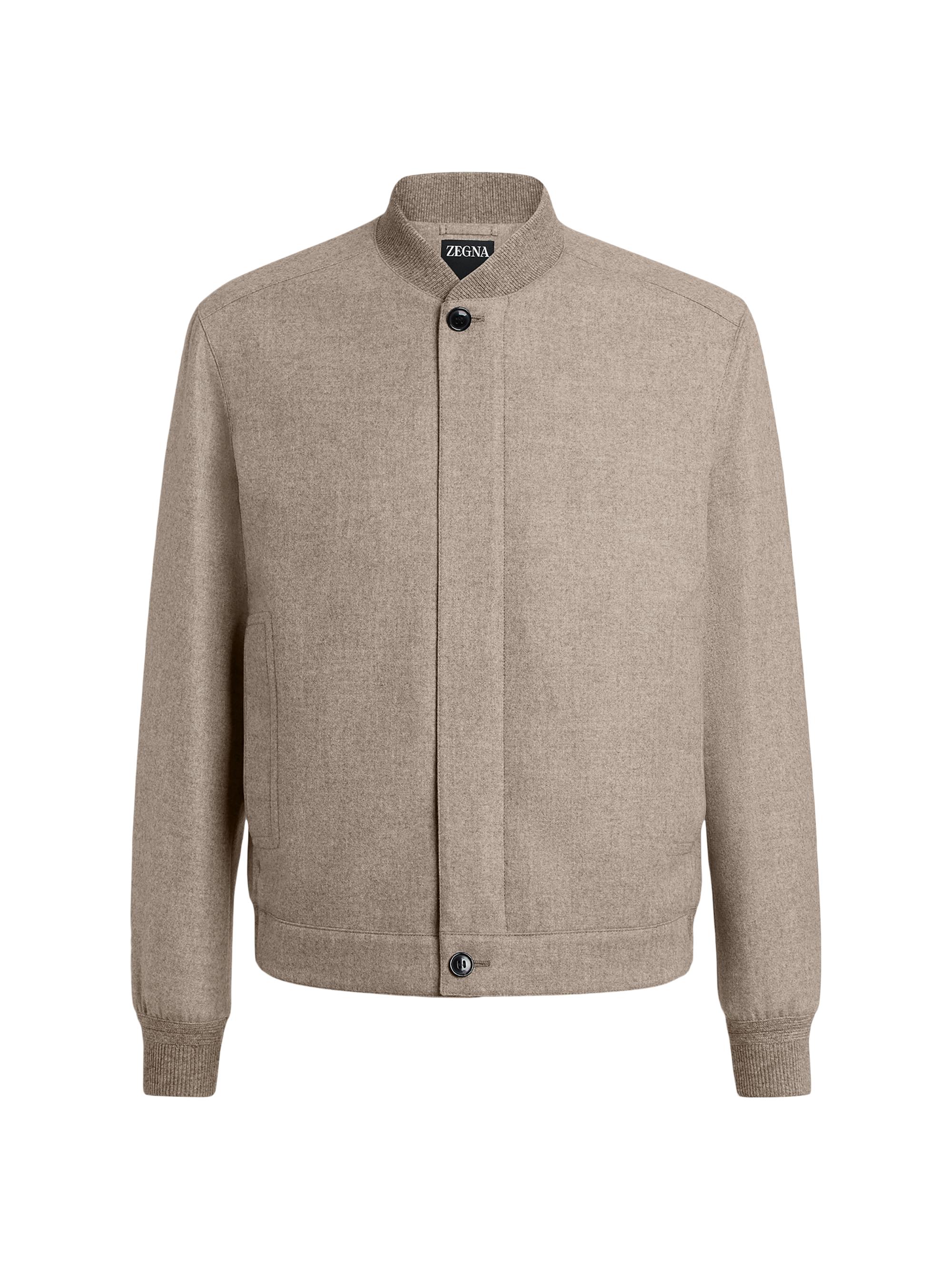 ZEGNA Men's Oasi Cashmere Elements Blouson Jacket - Light Taupe | Thumbnail 6