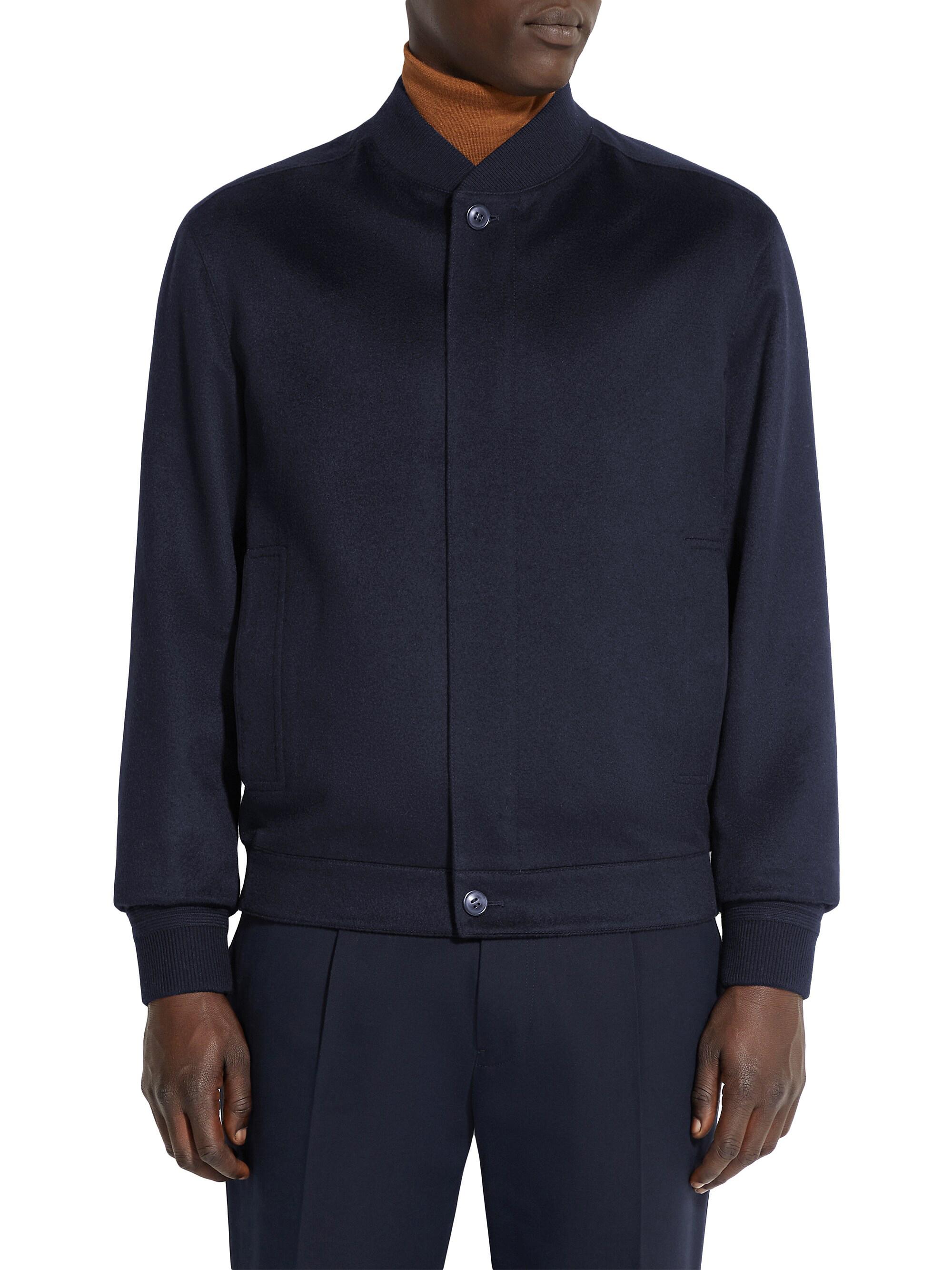 ZEGNA Men's Oasi Cashmere Elements Blouson Jacket - Navy Blue | Thumbnail 2