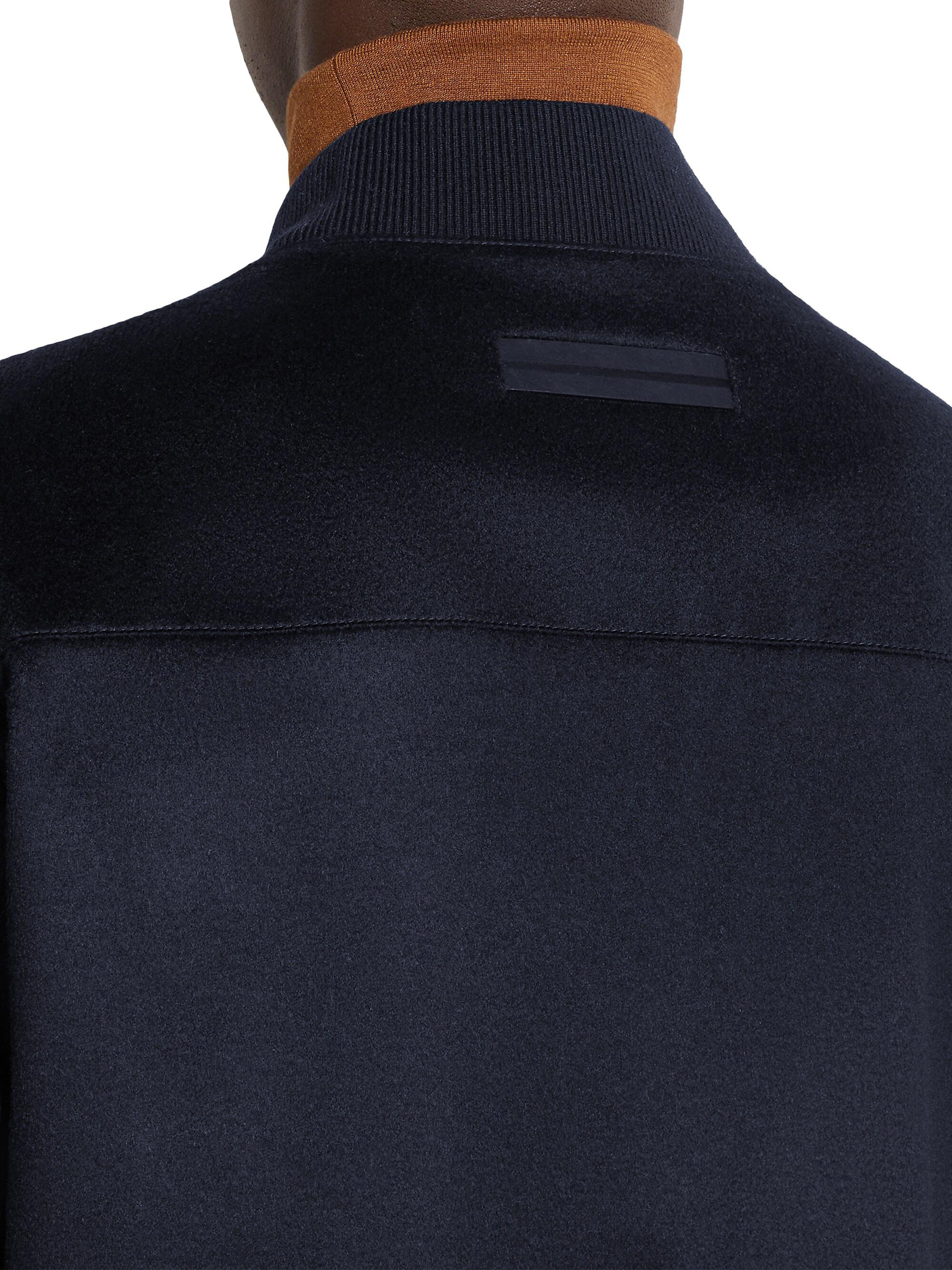 ZEGNA Men's Oasi Cashmere Elements Blouson Jacket - Navy Blue | Thumbnail 4