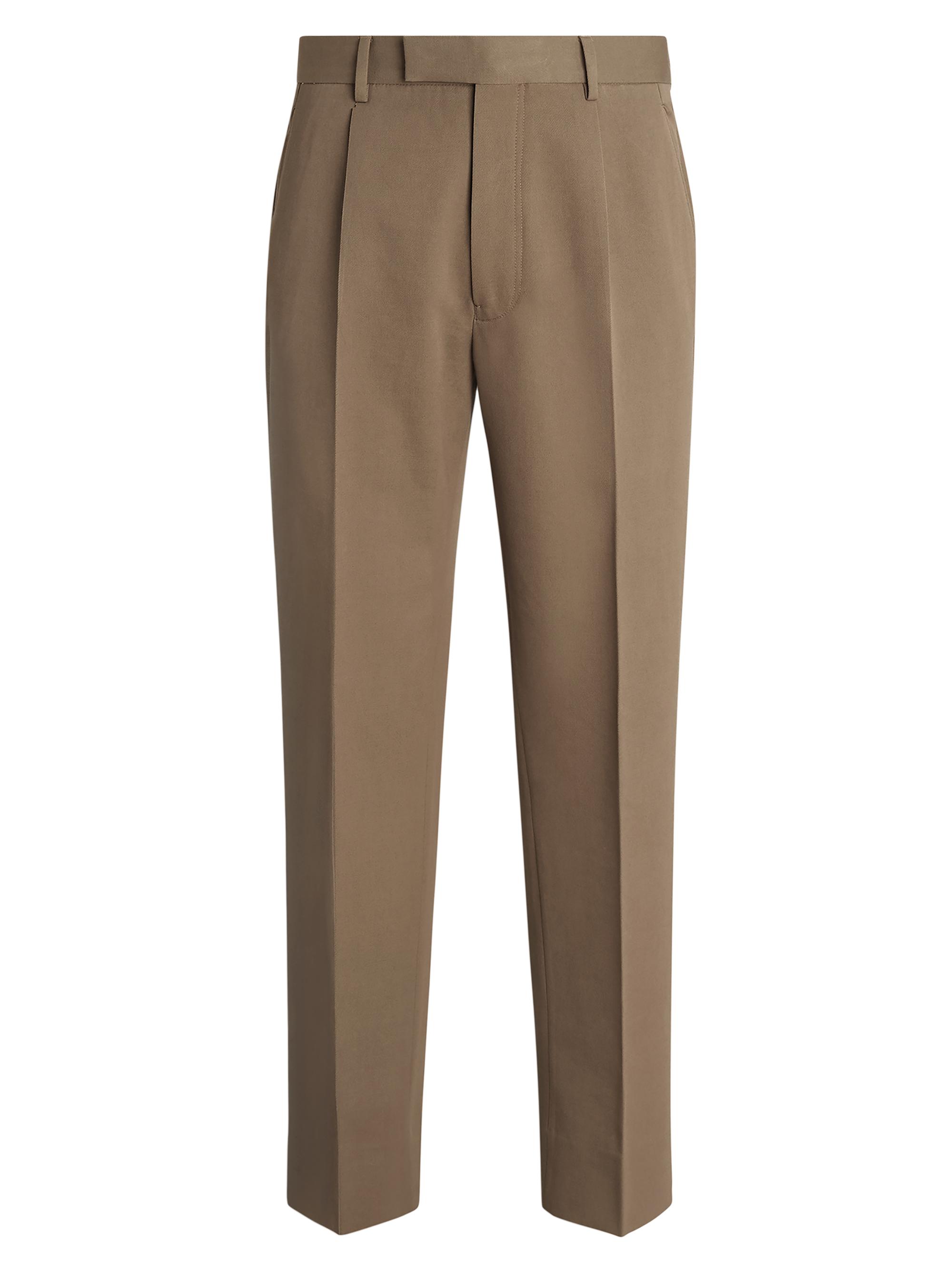 ZEGNA Men's Cotton and Wool Pants - Light Taupe