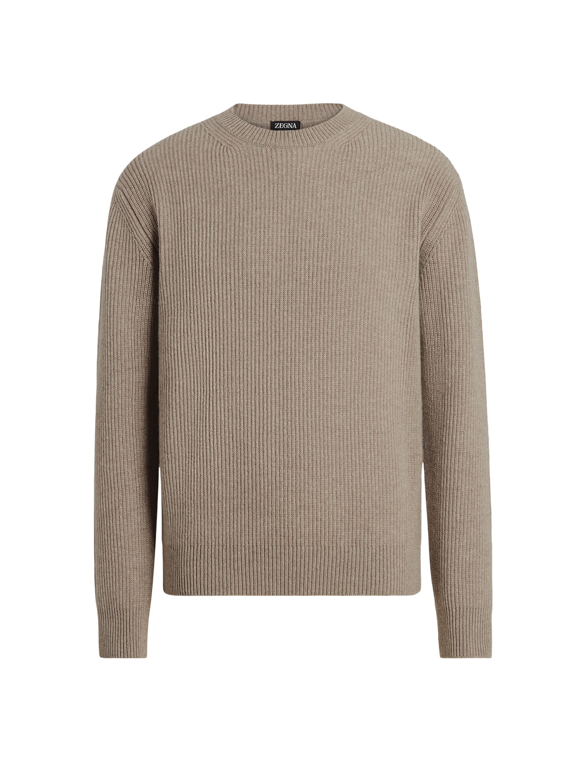 ZEGNA Men's Oasi Cashmere Crewneck Sweater - Light Taupe
