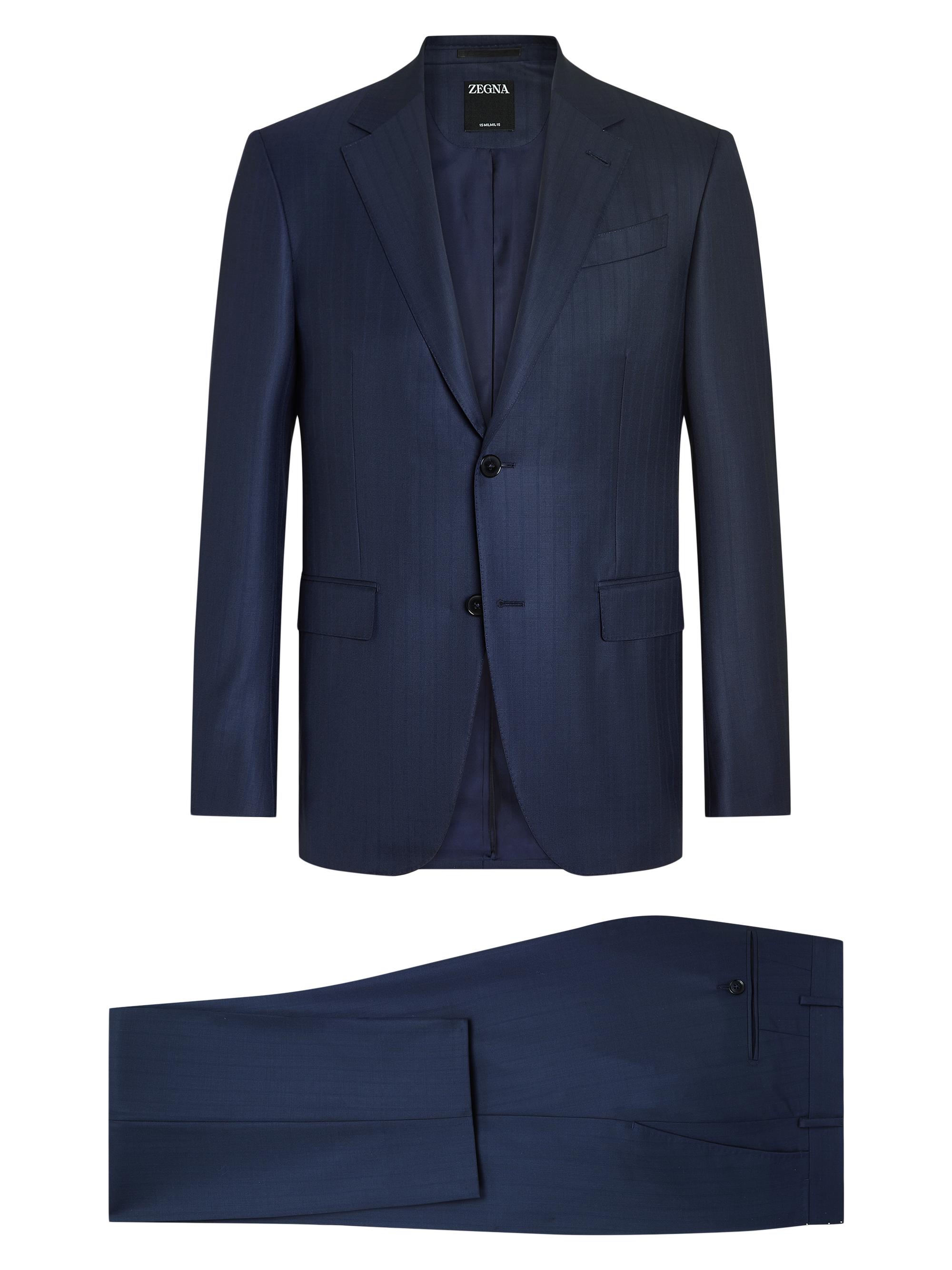 ZEGNA Men's 15Milmil15 Wool Suit - Blue