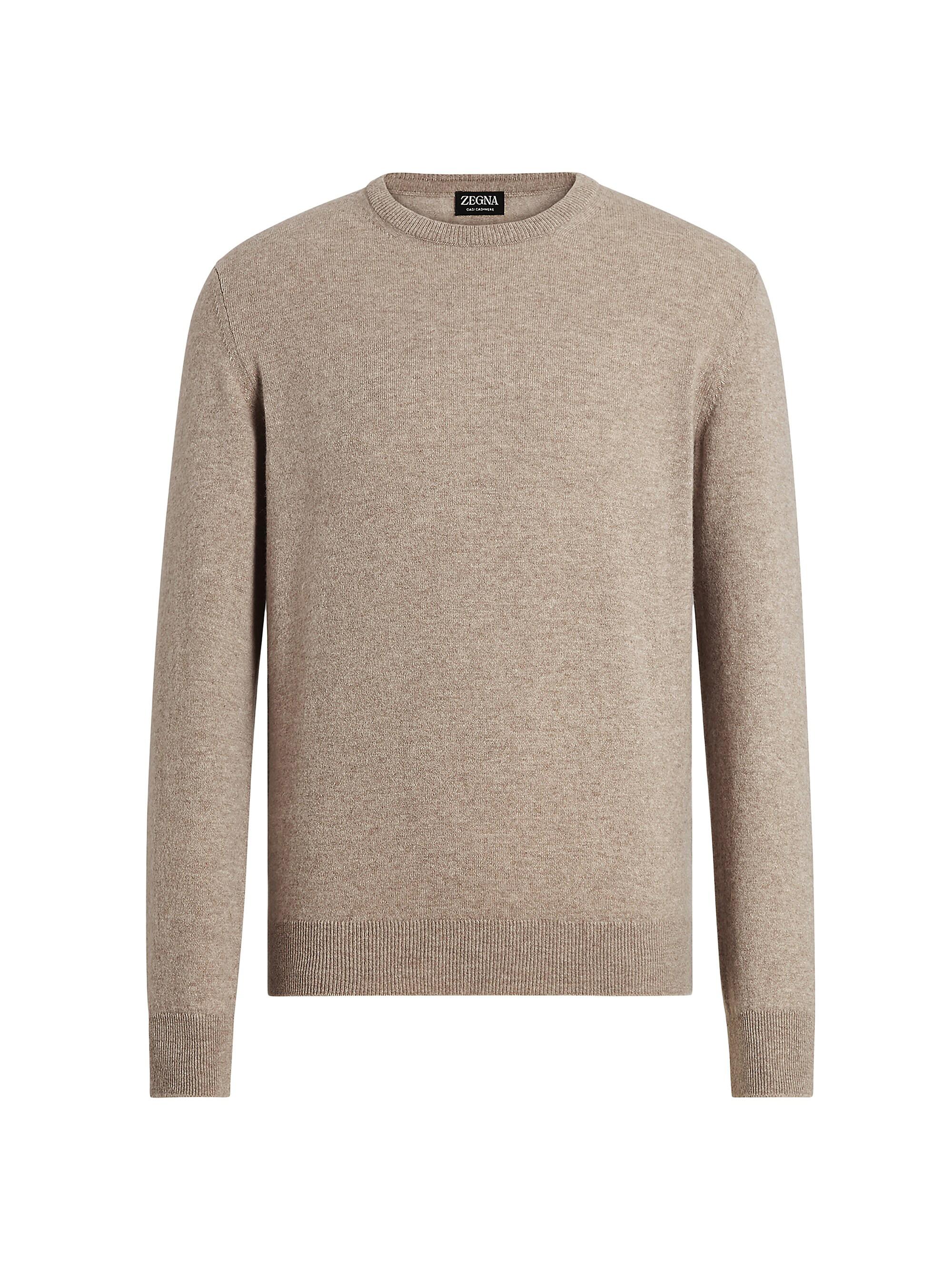 ZEGNA Men's Oasi Cashmere Crewneck Sweater - Light Taupe