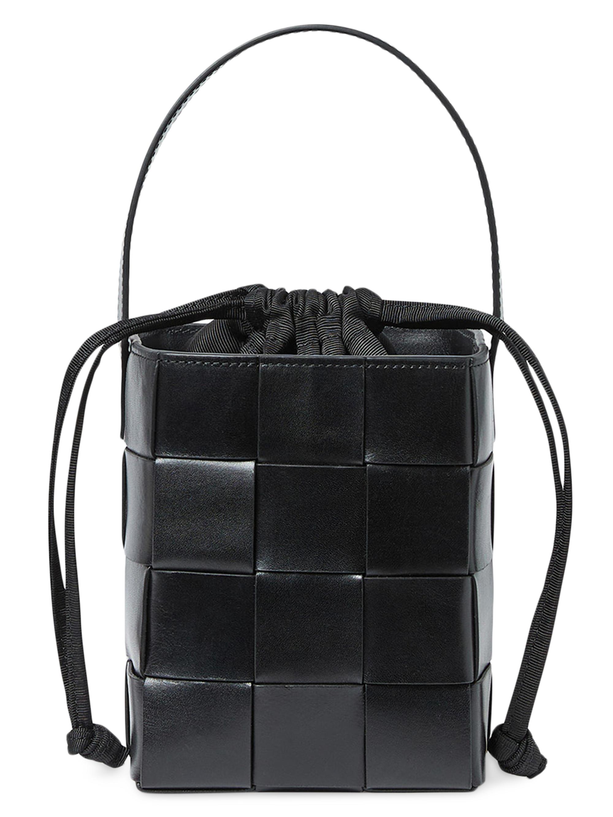 Loeffler Randall Women's Laith Woven Leather Bucket Bag - Black