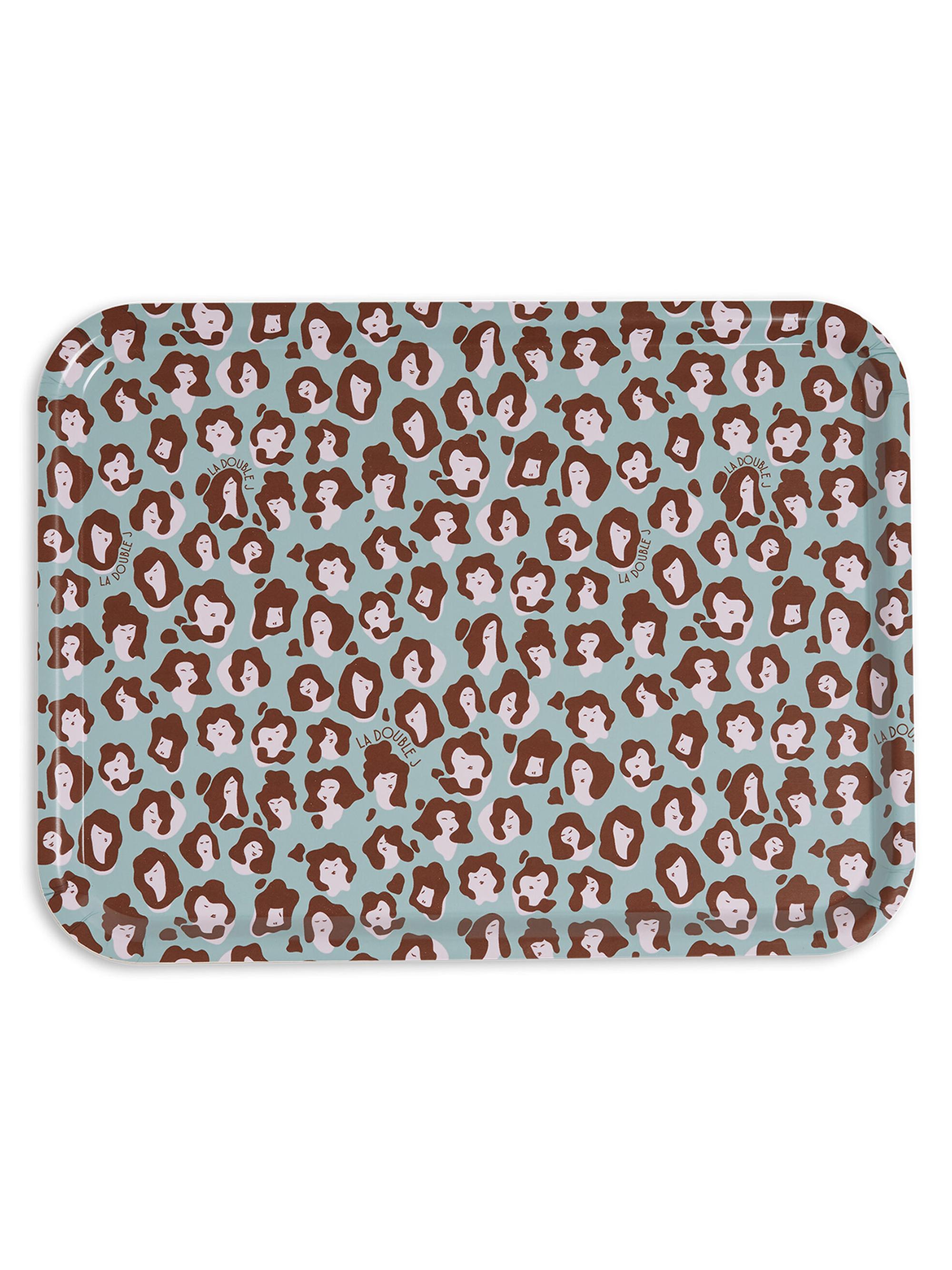 La DoubleJ Rectangular Printed Tray - Acquamarin