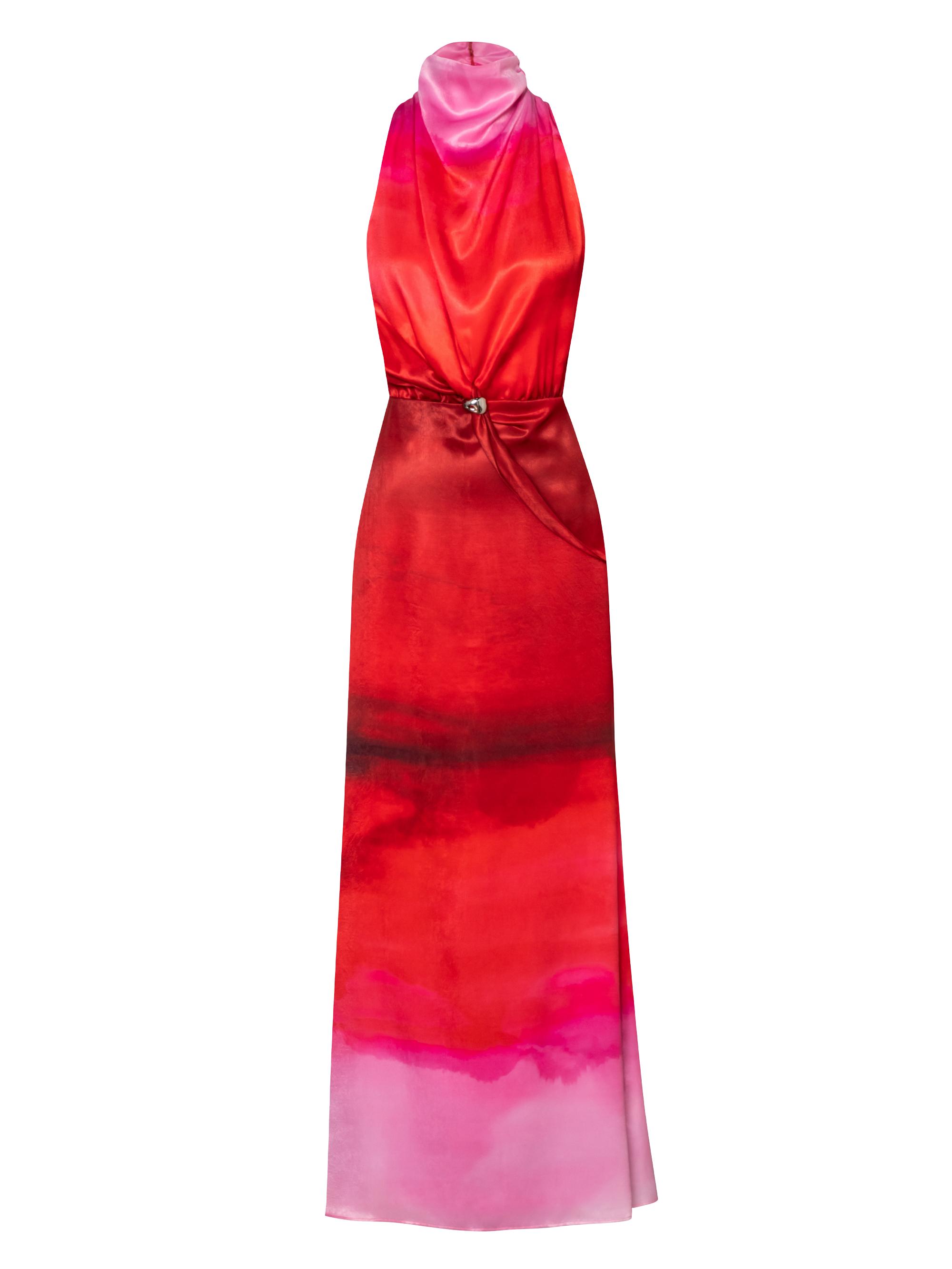Baobab Women's Islote Cara Ombré Mock-Turtleneck Maxi Dress - Valentine