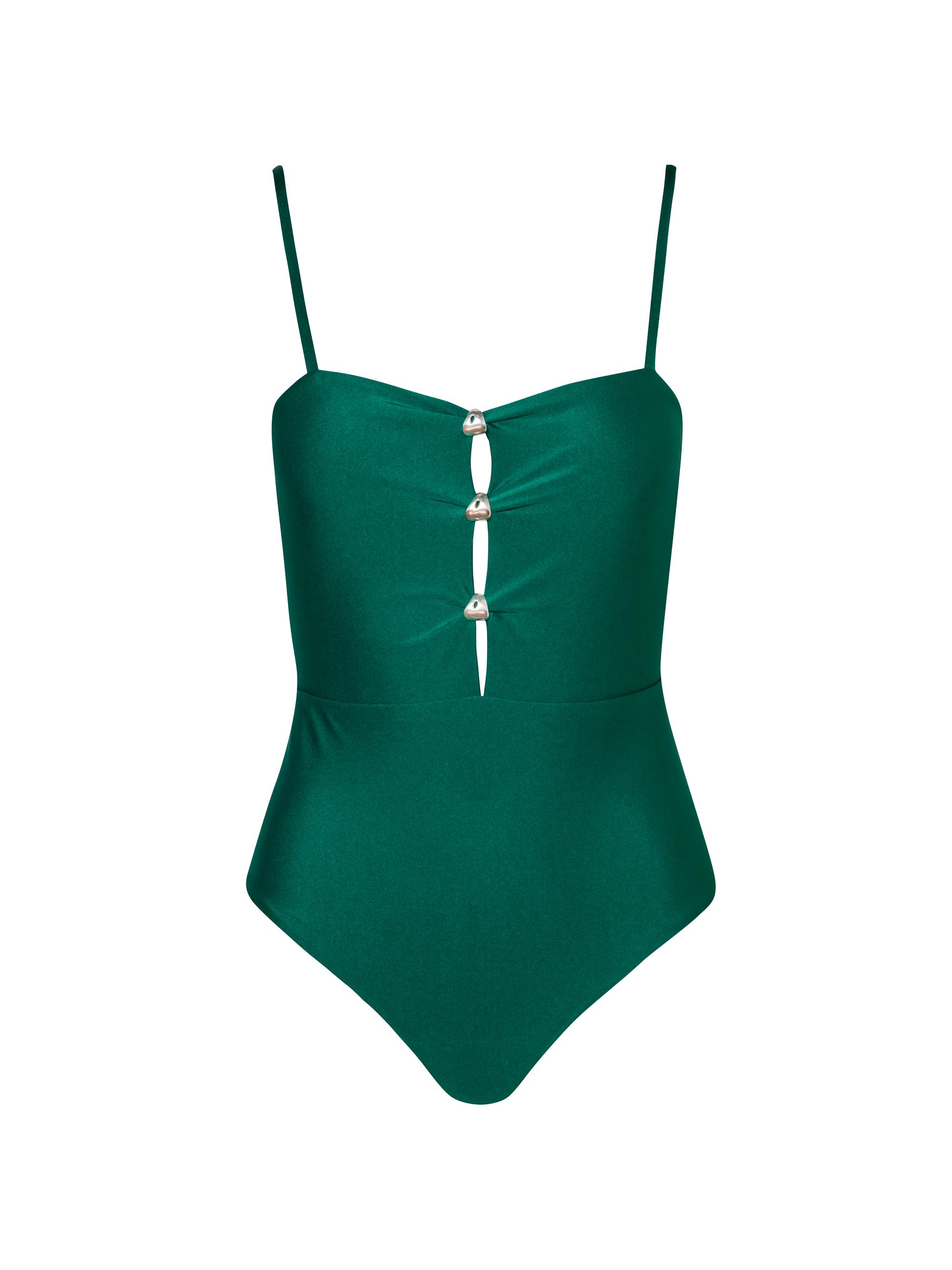 Baobab Women's Islote Palm One-Piece Swimsuit - Emerald