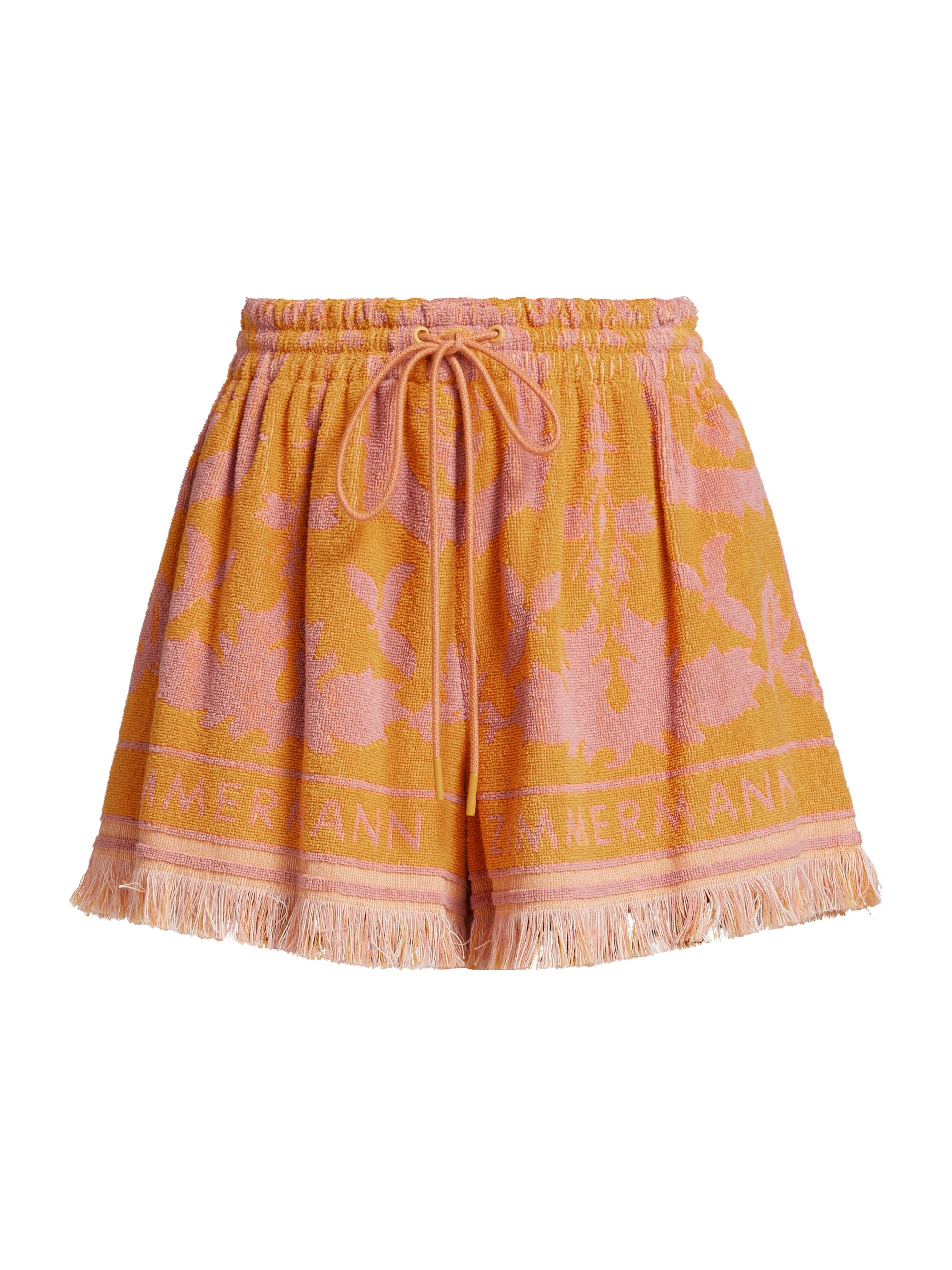 Zimmermann Women's Wylie Logo Cotton Shorts - Mustard Pink