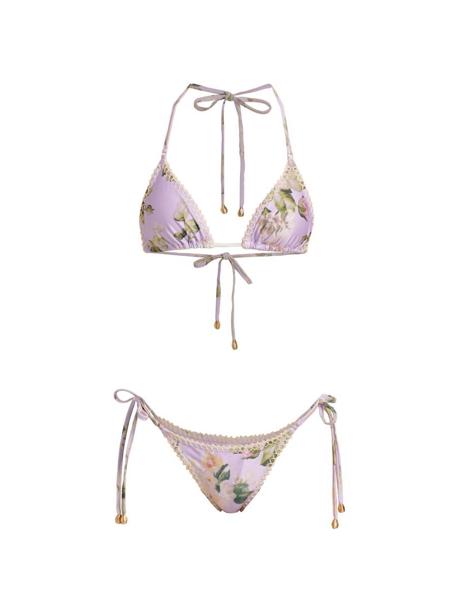 ZIMMERMANN☆関税込☆Acacia クロシェトリム 花柄ビキニ Zimmermann Acacia Floral Triangle Bikini Set | Saks Fifth Avenue
