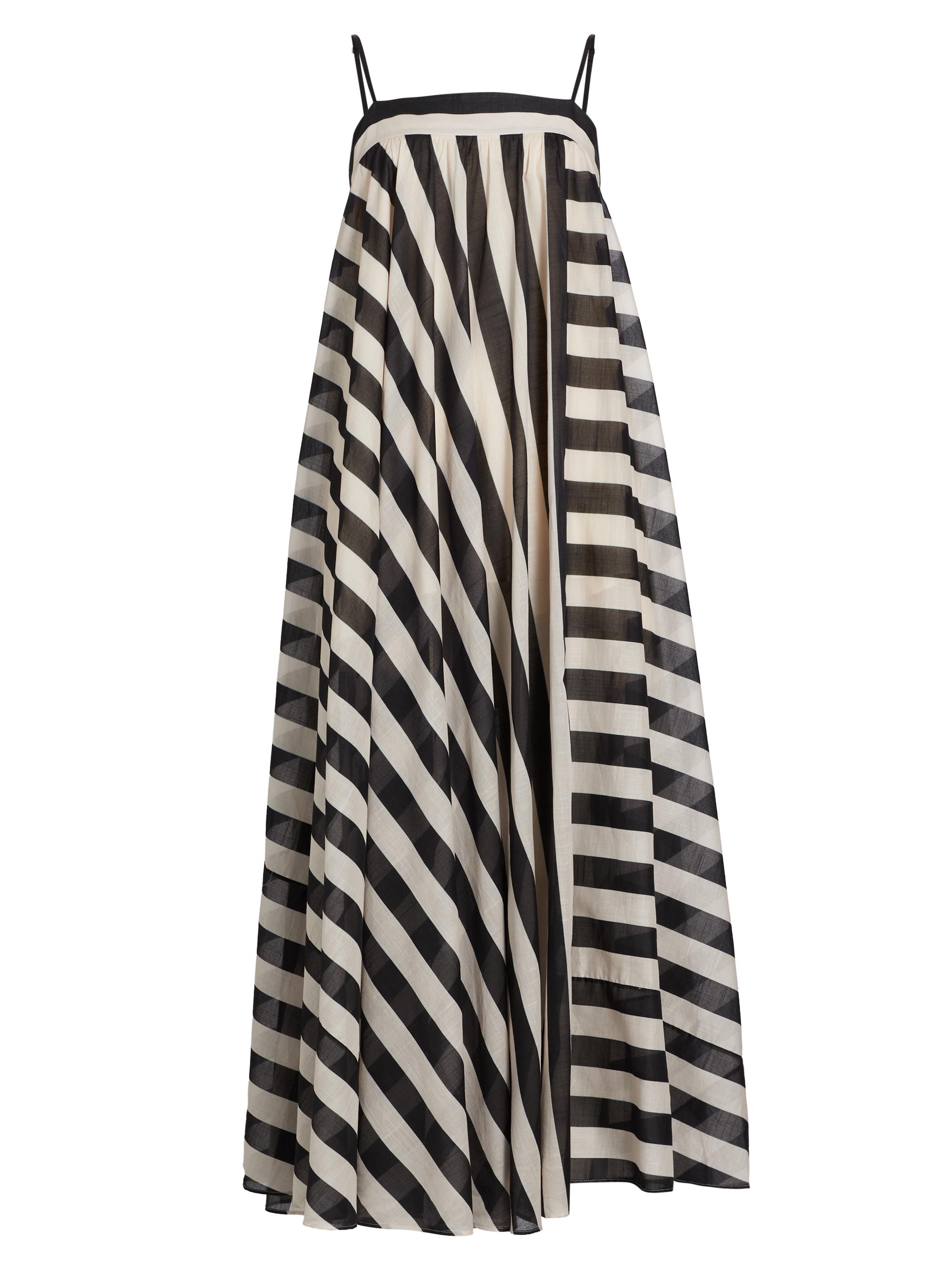 Zimmermann Women's Maxine Striped Maxi Dress - Black Cream Stripe