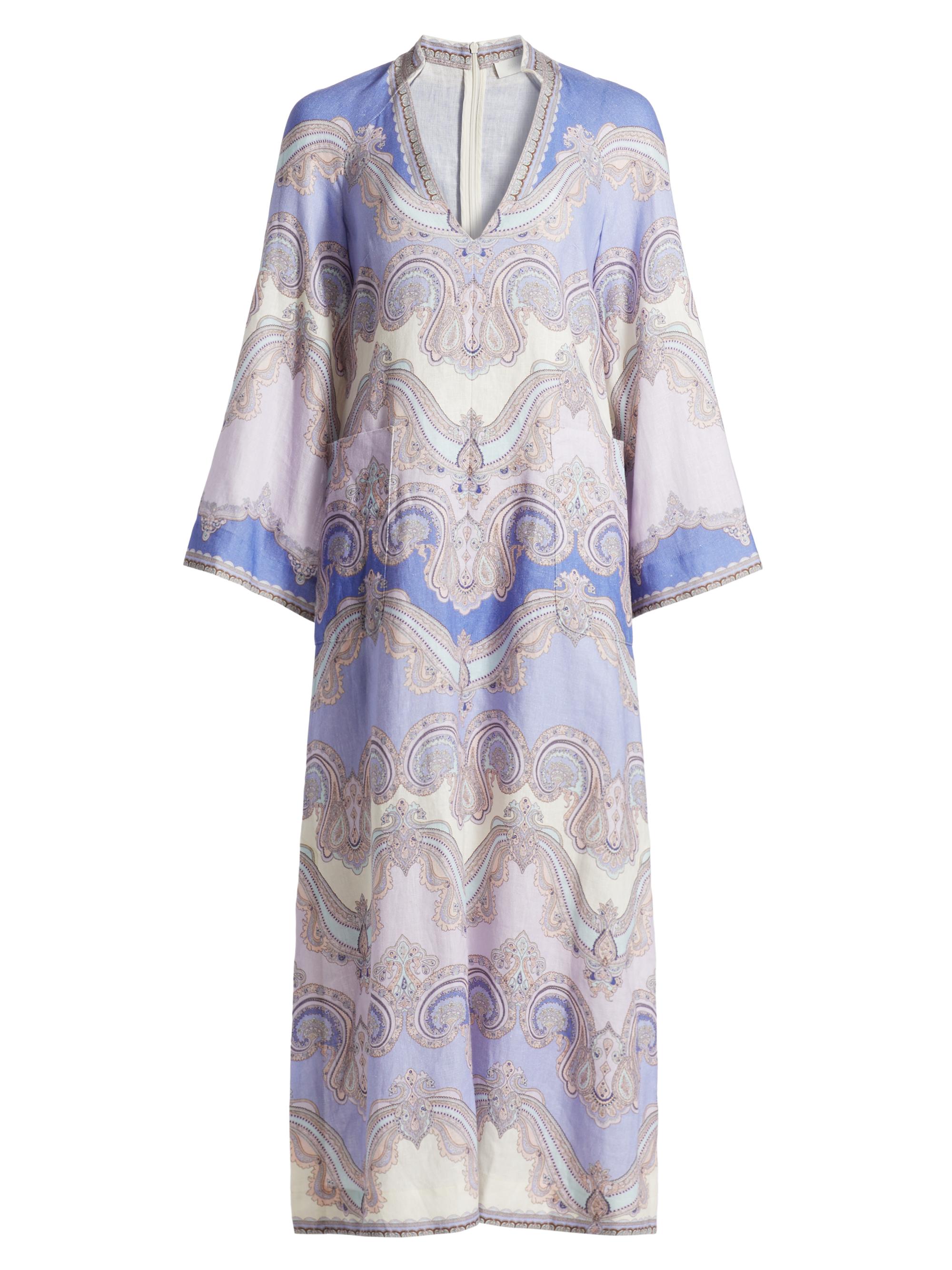 Zimmermann Maxine Paisley Linen V-Neck Maxi Dress | Saks Fifth Avenue