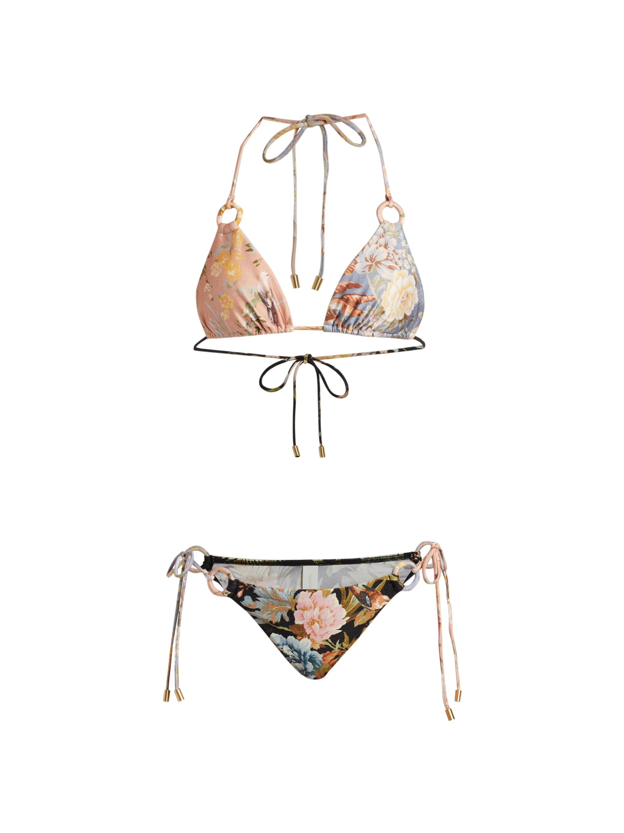 Zimmermann Women's Tallow Floral Triangle Bikini Set - Spliced