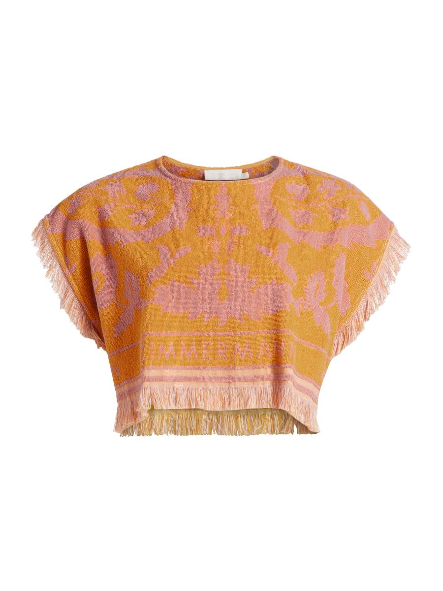 Zimmermann Wylie Toweling Printed Crop Top | Saks Fifth Avenue