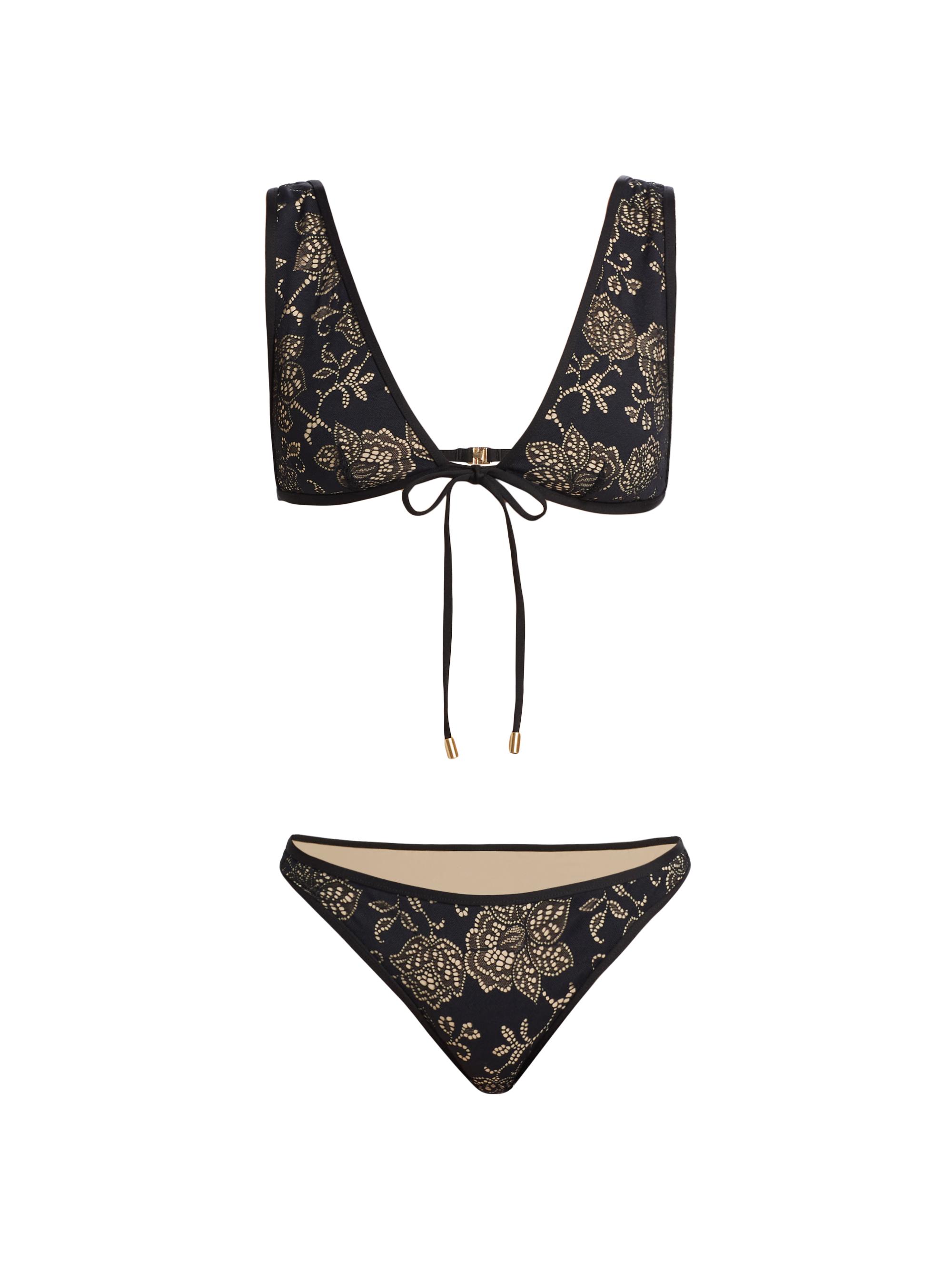 Zimmermann Women's Tallow Lace Triangle Bikini - Black