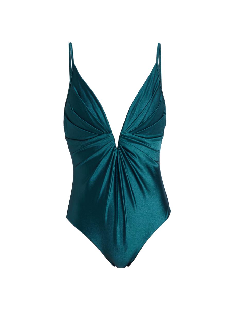 【完売品】acka drape one-piece Zimmermann Acacia Draped V-Neck One-Piece Swimsuit | Saks