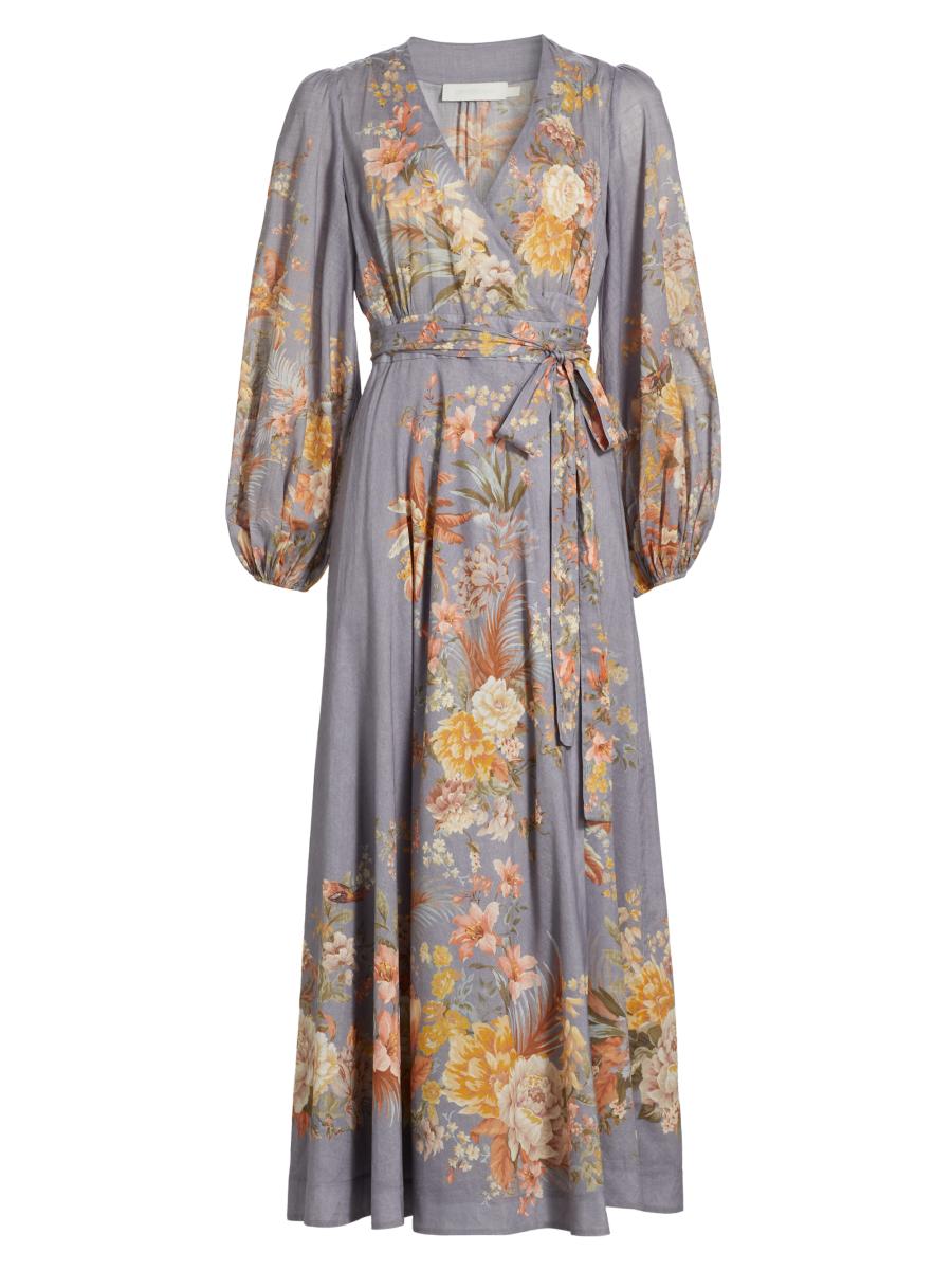 【Zimmermann】Everley floral-print cotton midi wrap dress ZIMMERMANN Everley floral-print cotton-voile midi wrap dress