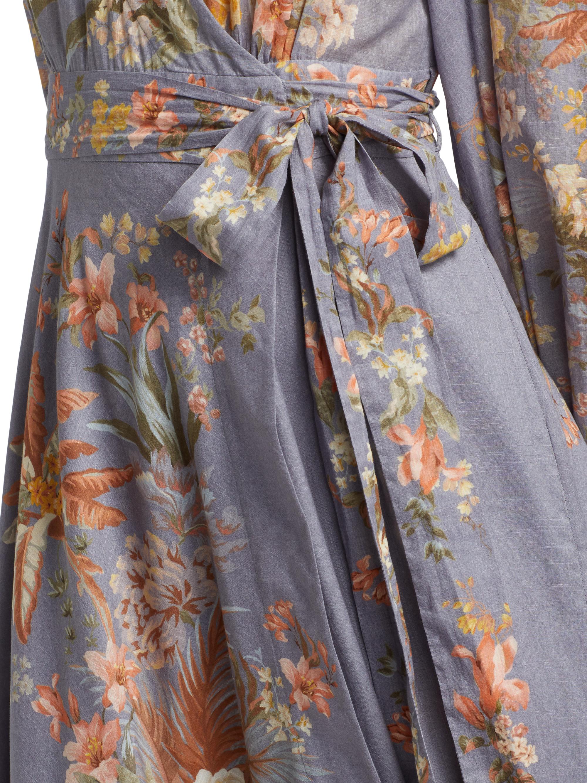 zimmermann tallow midi dress Zimmermann Tallow Floral Cotton Wrap Midi-Dress