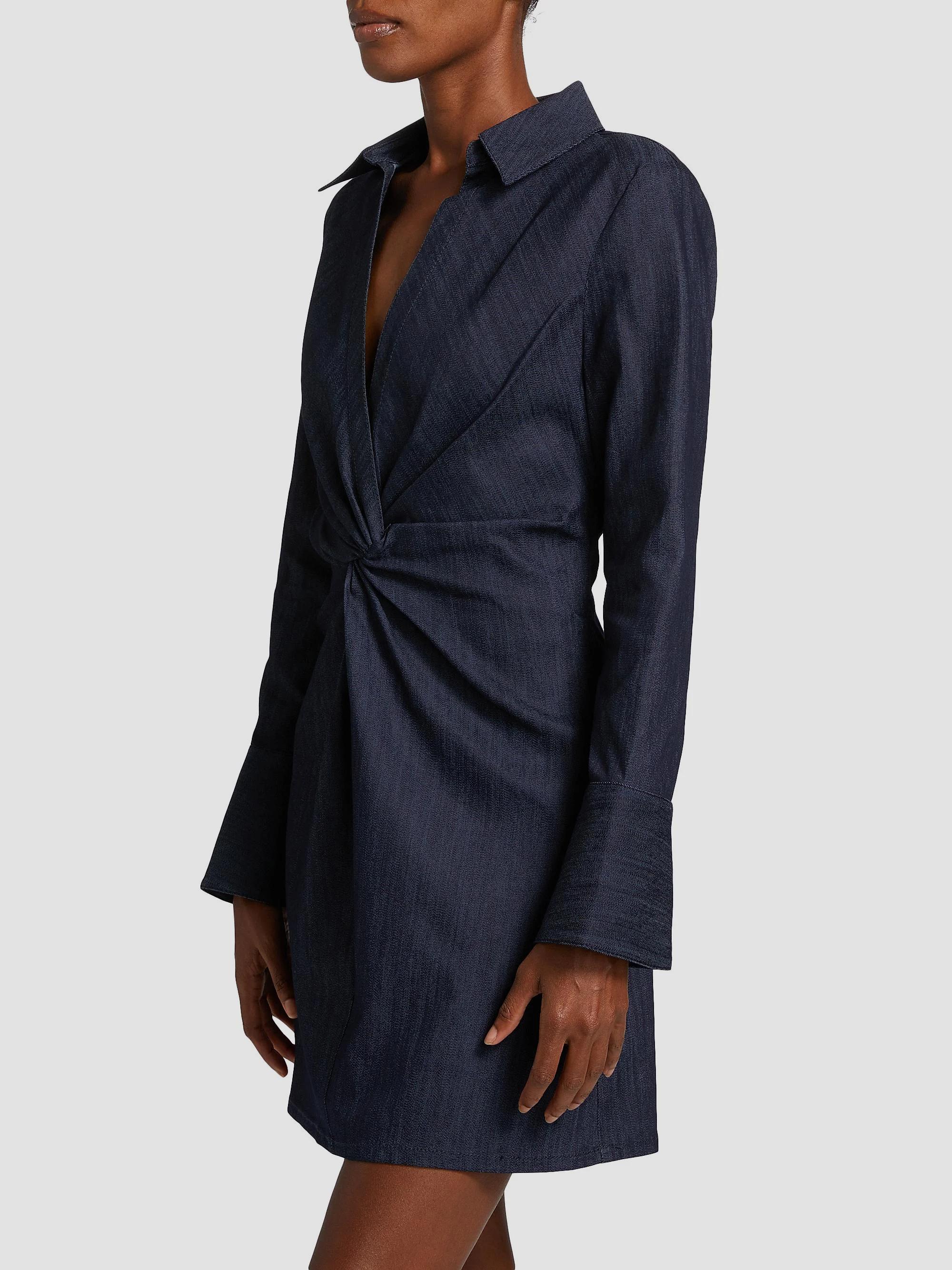 Cinq à Sept McKenna Twist-Front Denim Minidress | Saks Fifth Avenue