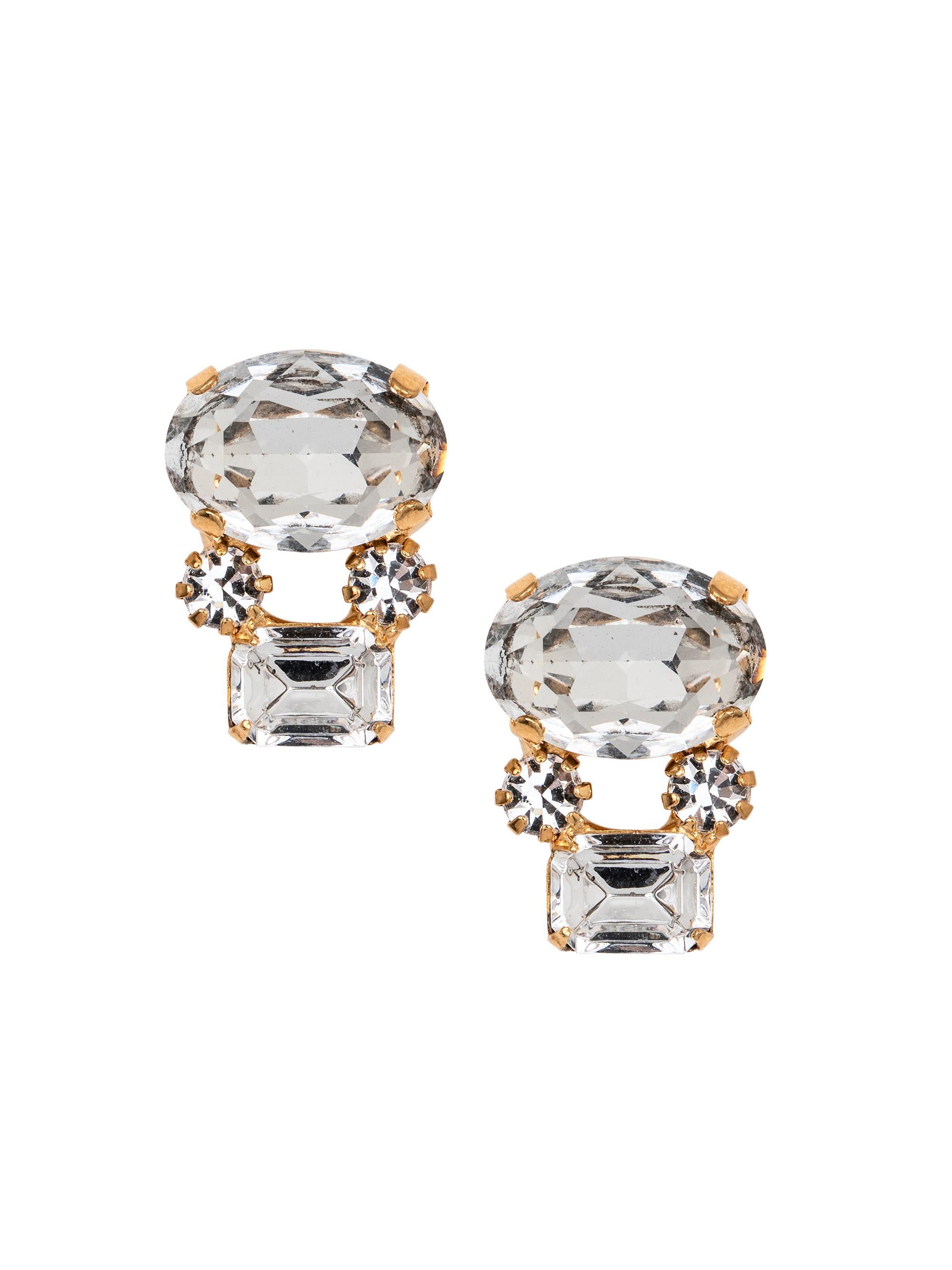 Jennifer Behr Women's Dottie 18K-Gold-Plated & Crystal Earrings - Crystal Antique Gold