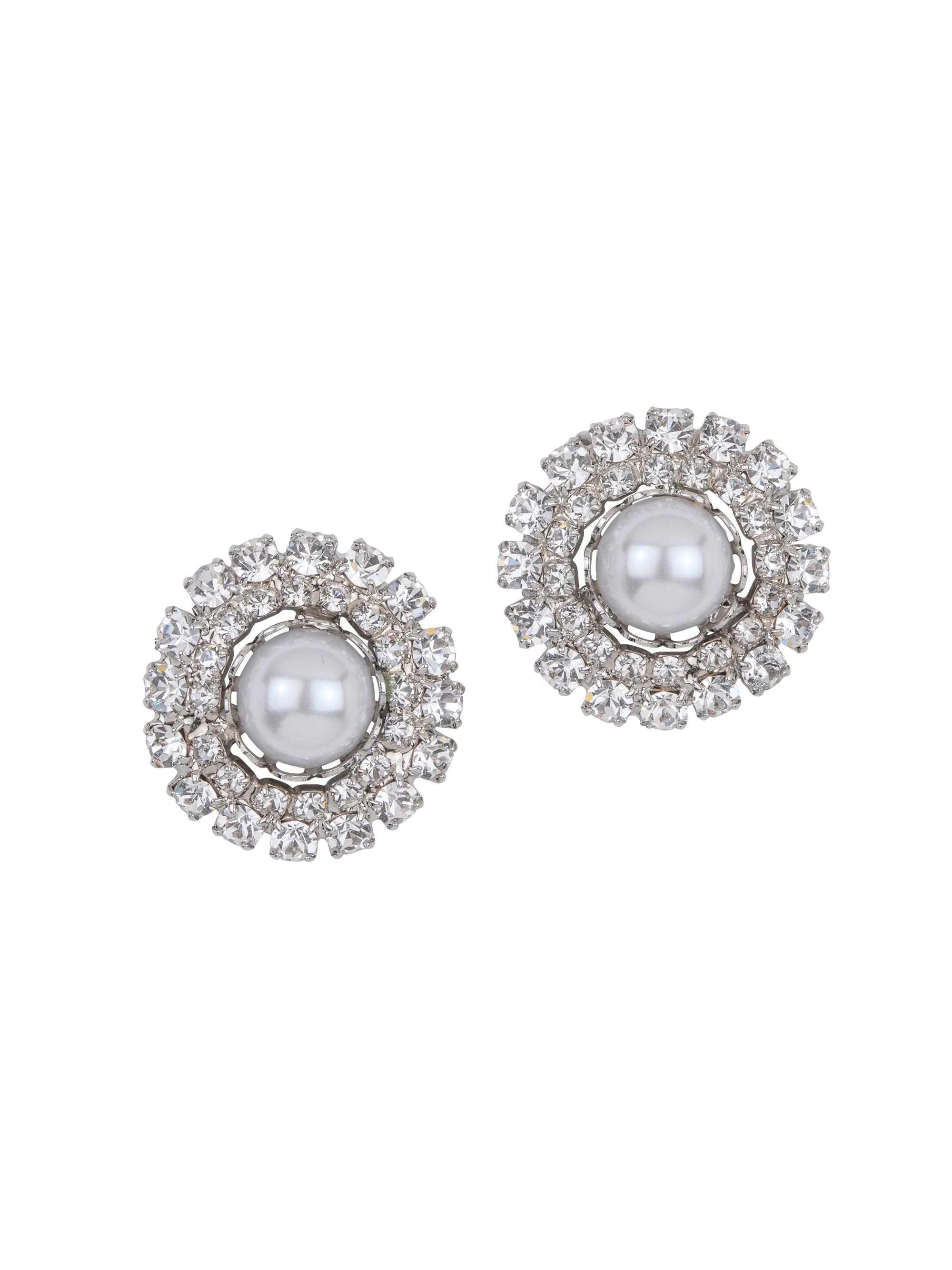 Jennifer Behr Women's Antinea Rhodium-Plated, Imitation Pearl & Crystal Earrings - Crystal Pearl