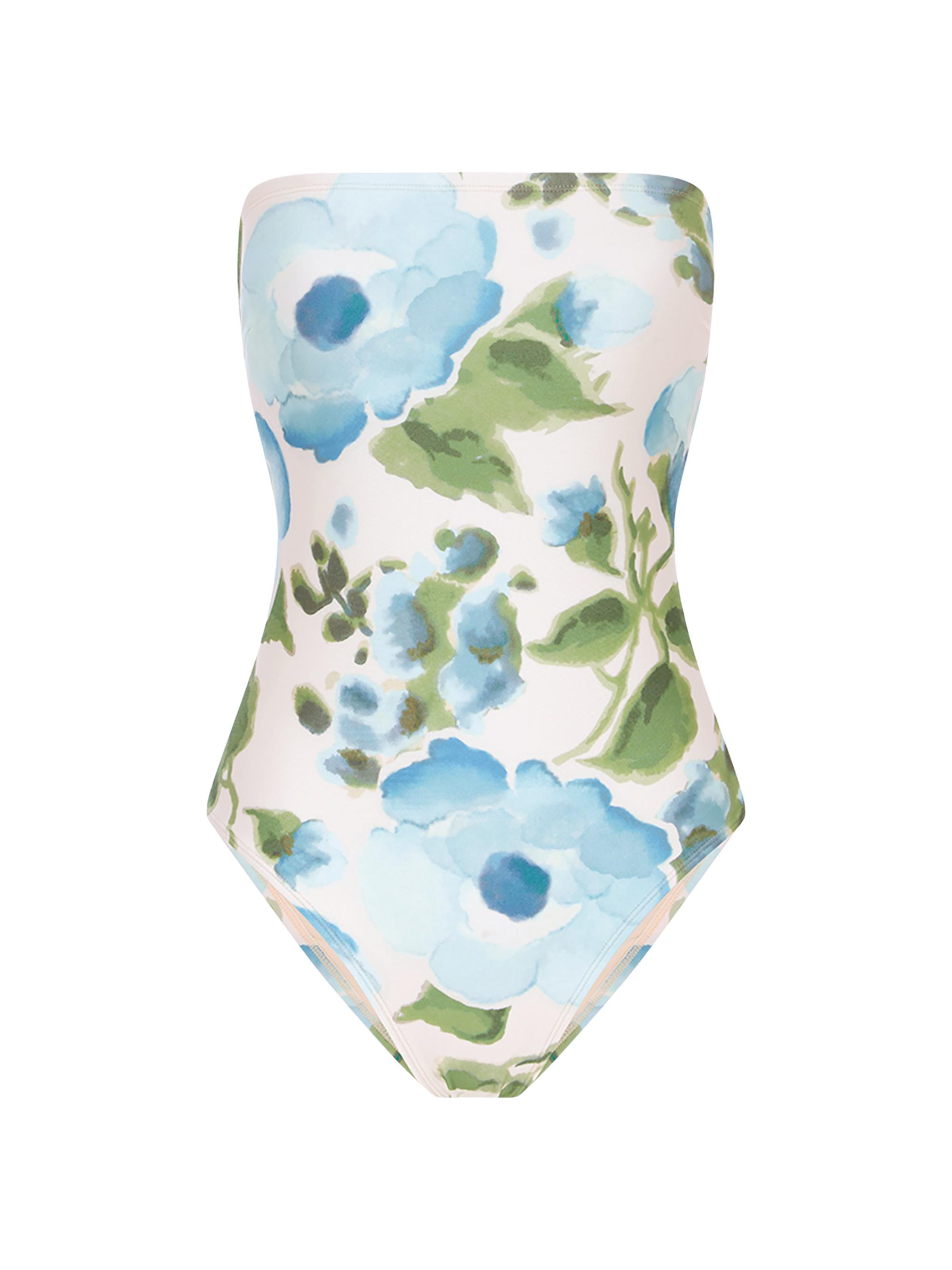 Peony Women's Floral Strapless One-Piece Swimsuit - Isles
